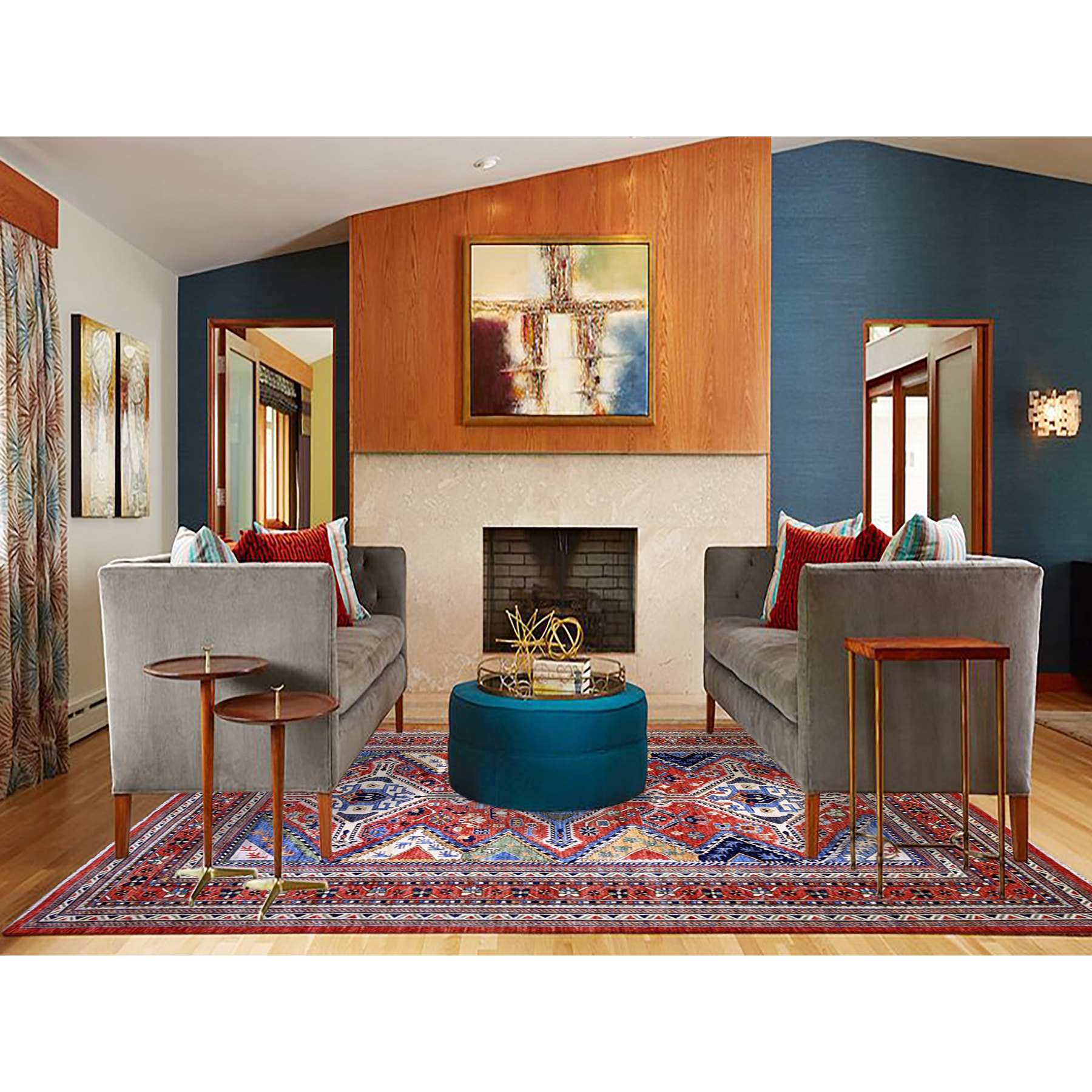 Tribal-Geometric-Hand-Knotted-Rug-373800