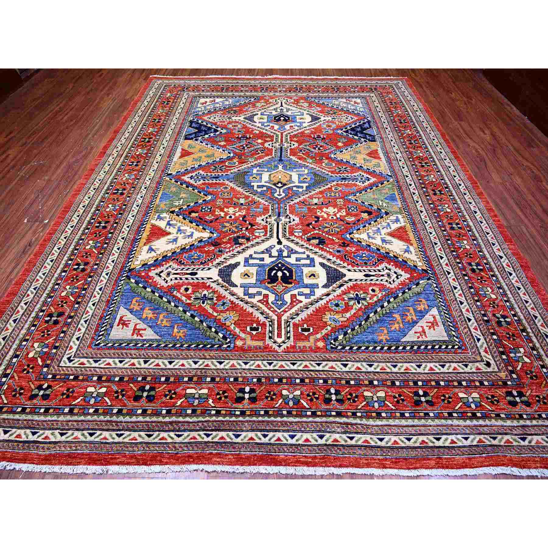 Tribal-Geometric-Hand-Knotted-Rug-373800