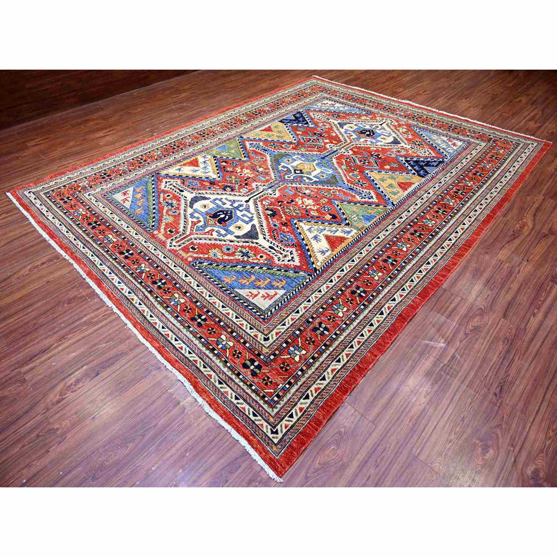 Tribal-Geometric-Hand-Knotted-Rug-373800