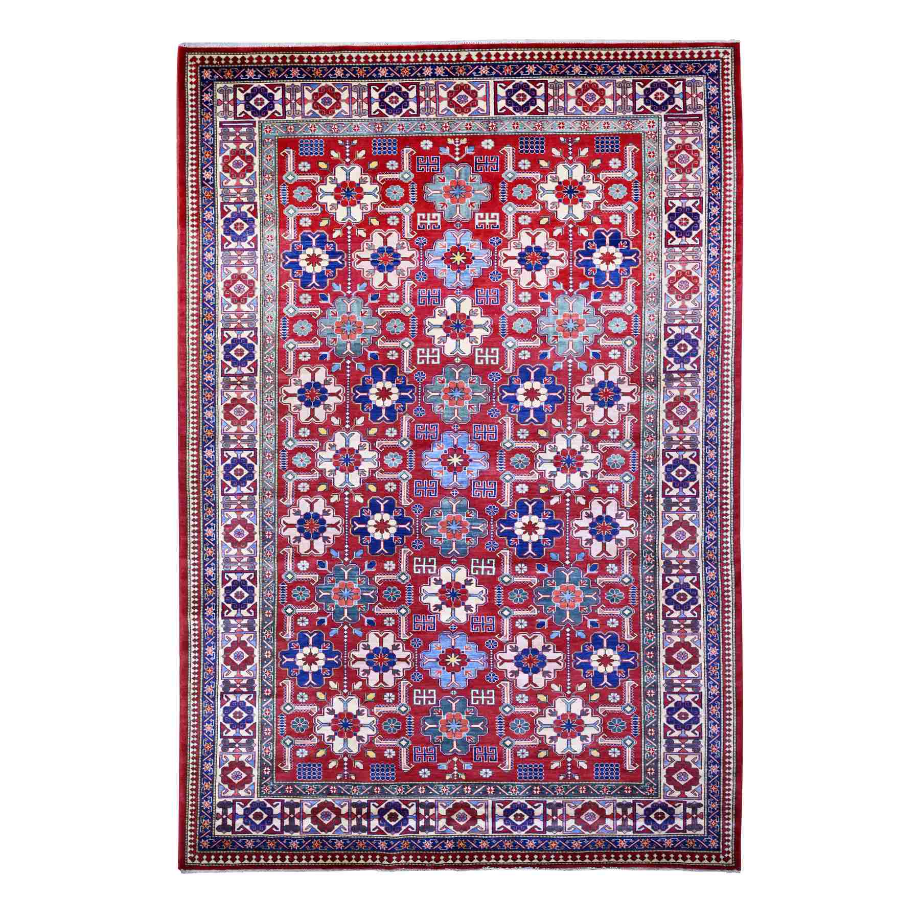 Tribal-Geometric-Hand-Knotted-Rug-374170