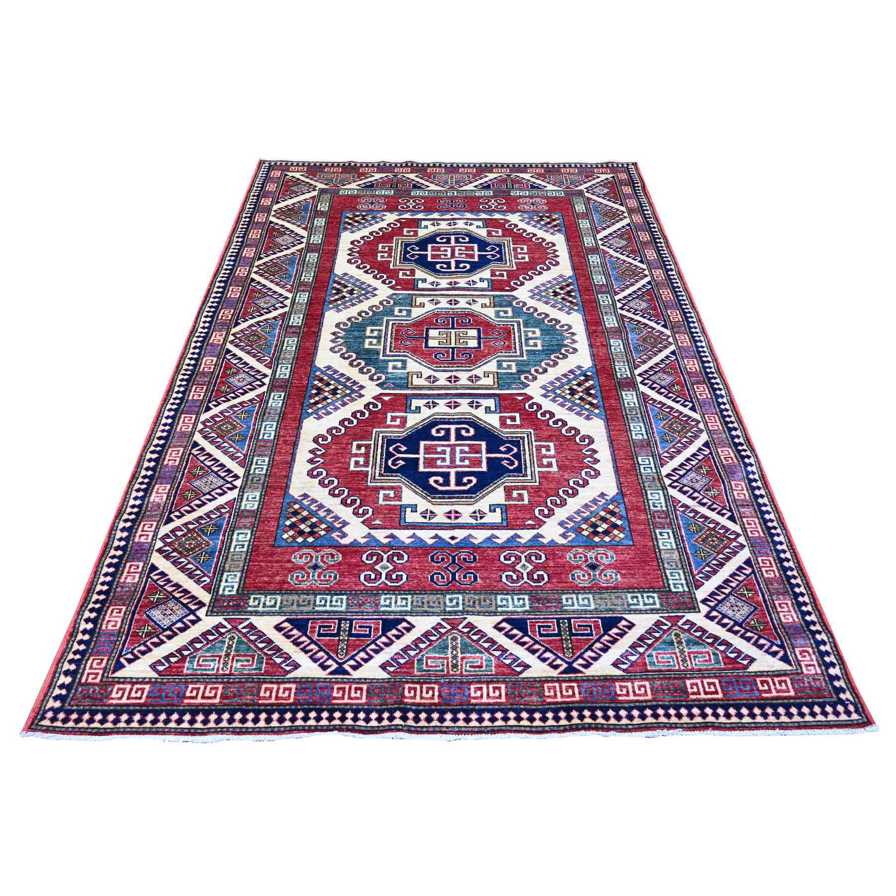 Tribal-Geometric-Hand-Knotted-Rug-374195
