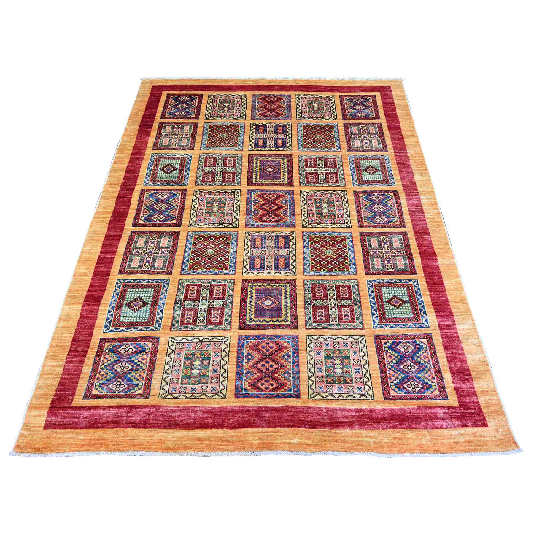 Tribal-Geometric-Hand-Knotted-Rug-374205