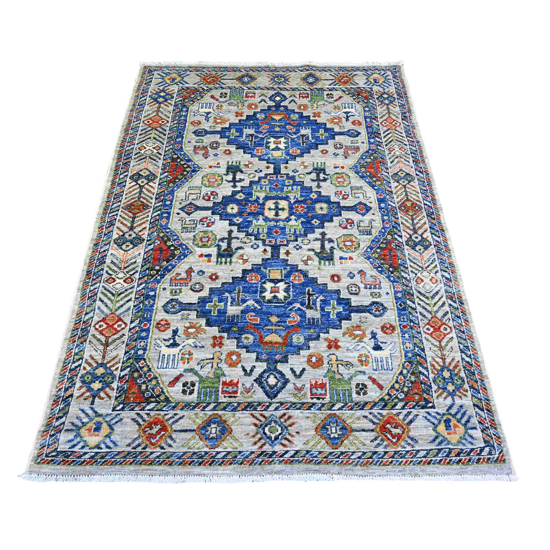 Tribal-Geometric-Hand-Knotted-Rug-374270