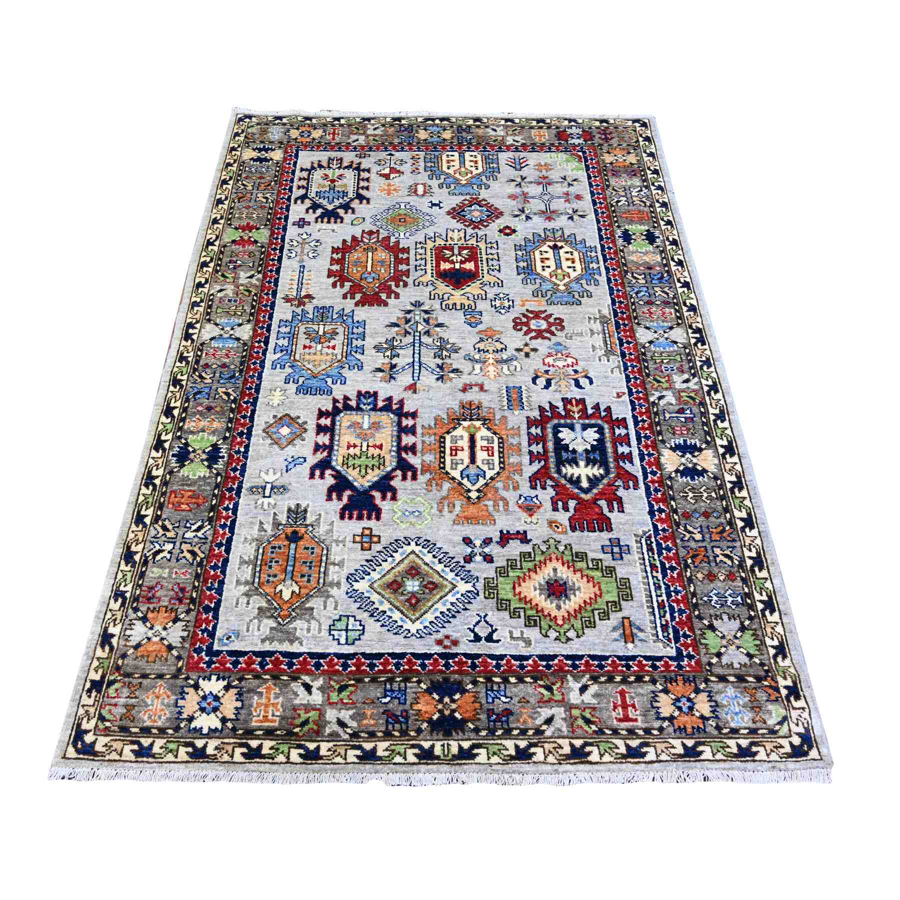 Tribal-Geometric-Hand-Knotted-Rug-374290