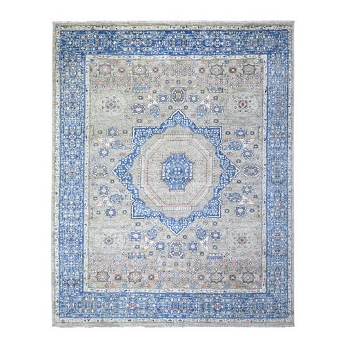 Pastel Gray, Aryana Collection with 14th Century Mamluk Dynasty Design, 100% Wool, Natural dyes, Hand Knotted, Oriental Rug 