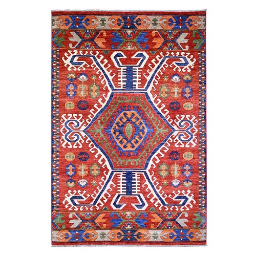 Husker Red, Afghan Ersari with Caucasian Design, Vegetable Dyes, Shiny Wool, Dense Weave, Oriental Rug 