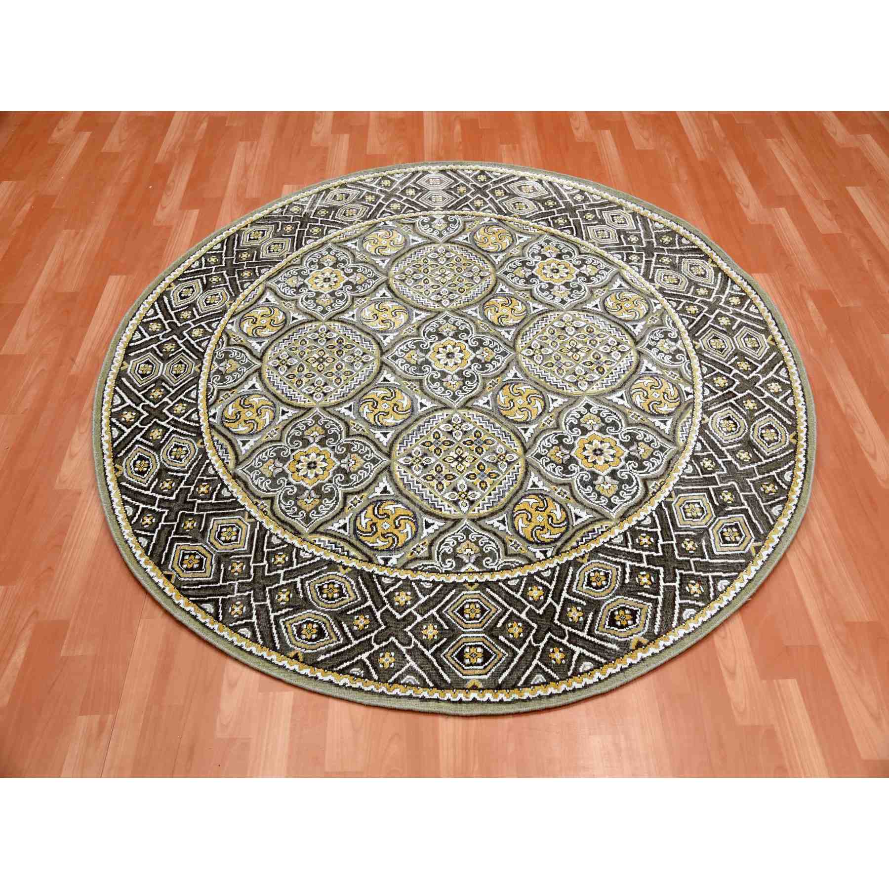Ikat-And-Suzani-Design-Hand-Knotted-Rug-375645