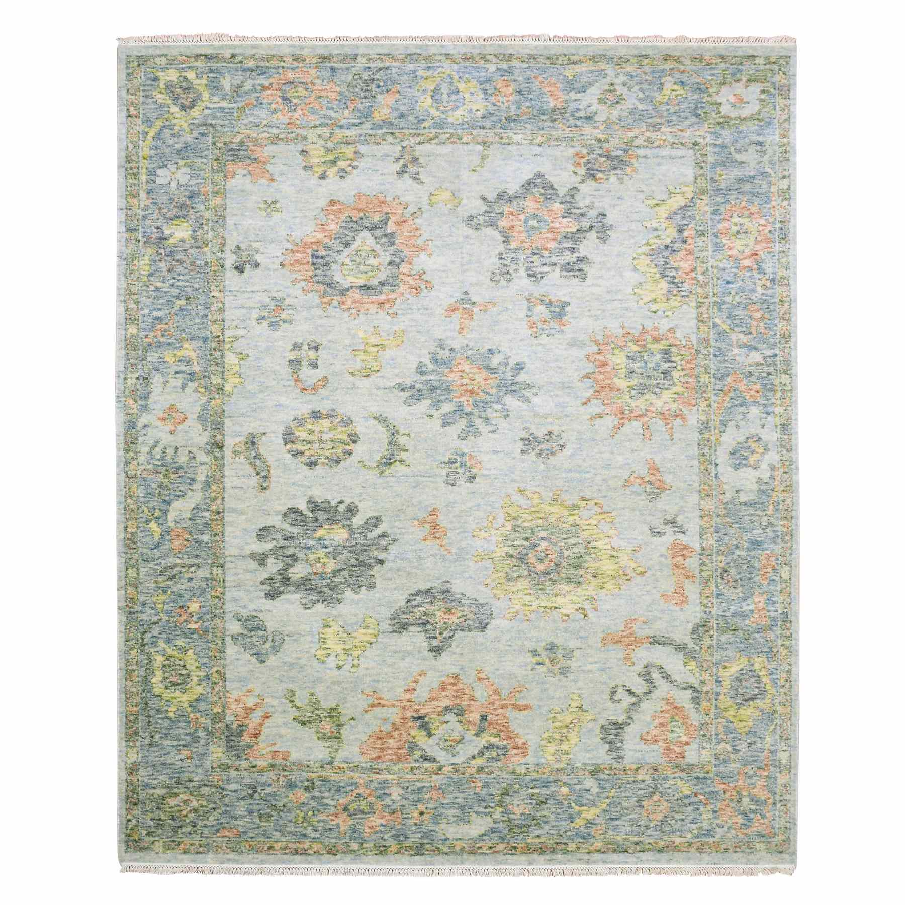 Oushak-And-Peshawar-Hand-Knotted-Rug-375930