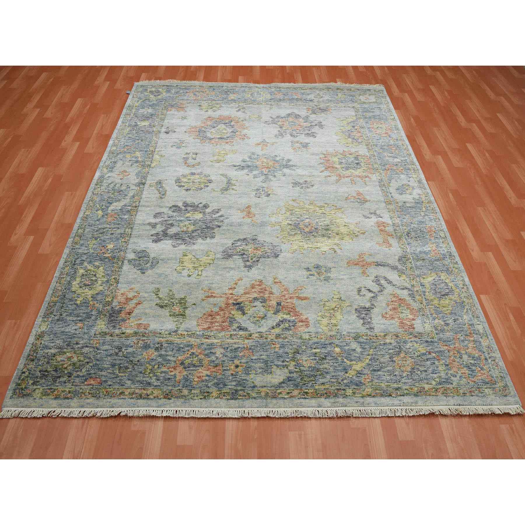 Oushak-And-Peshawar-Hand-Knotted-Rug-375930