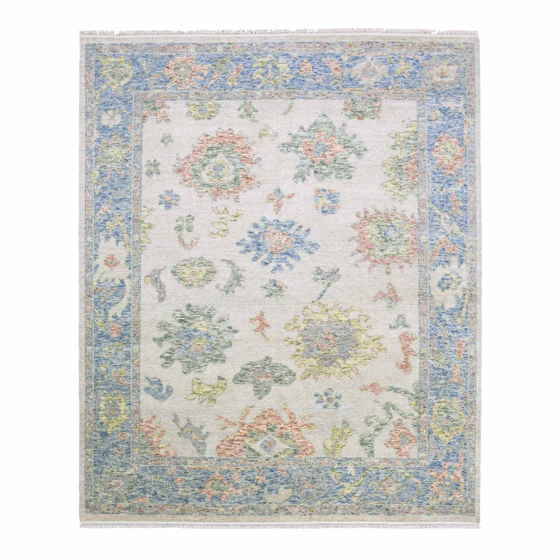 Oushak-And-Peshawar-Hand-Knotted-Rug-375940