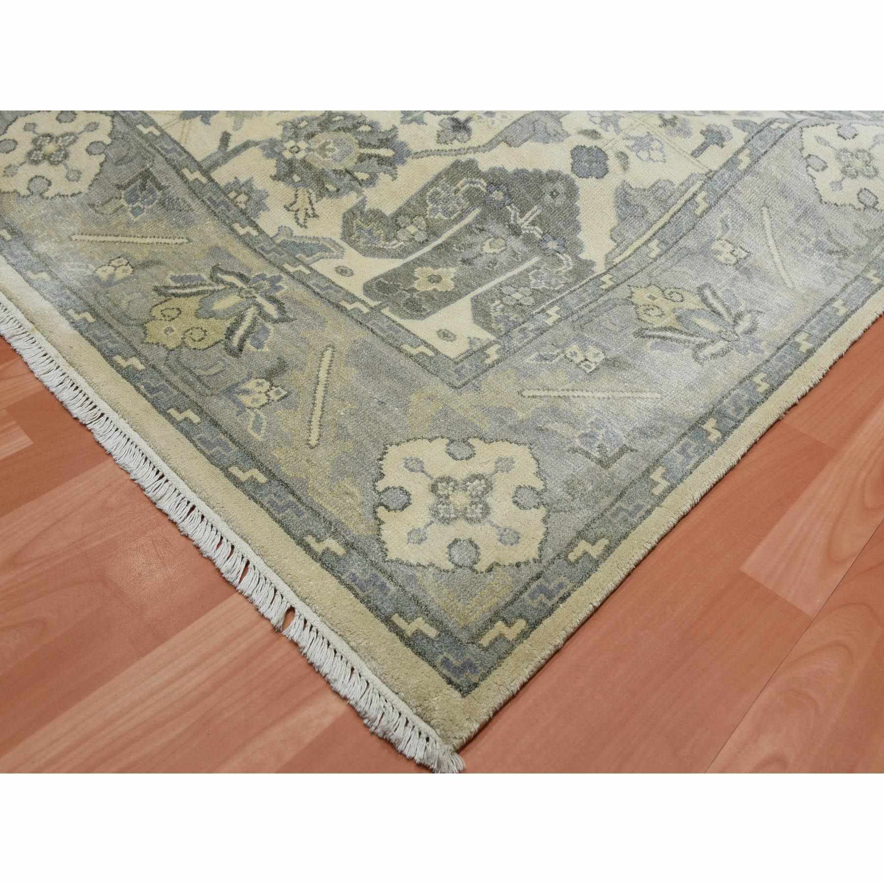Oushak-And-Peshawar-Hand-Knotted-Rug-375960