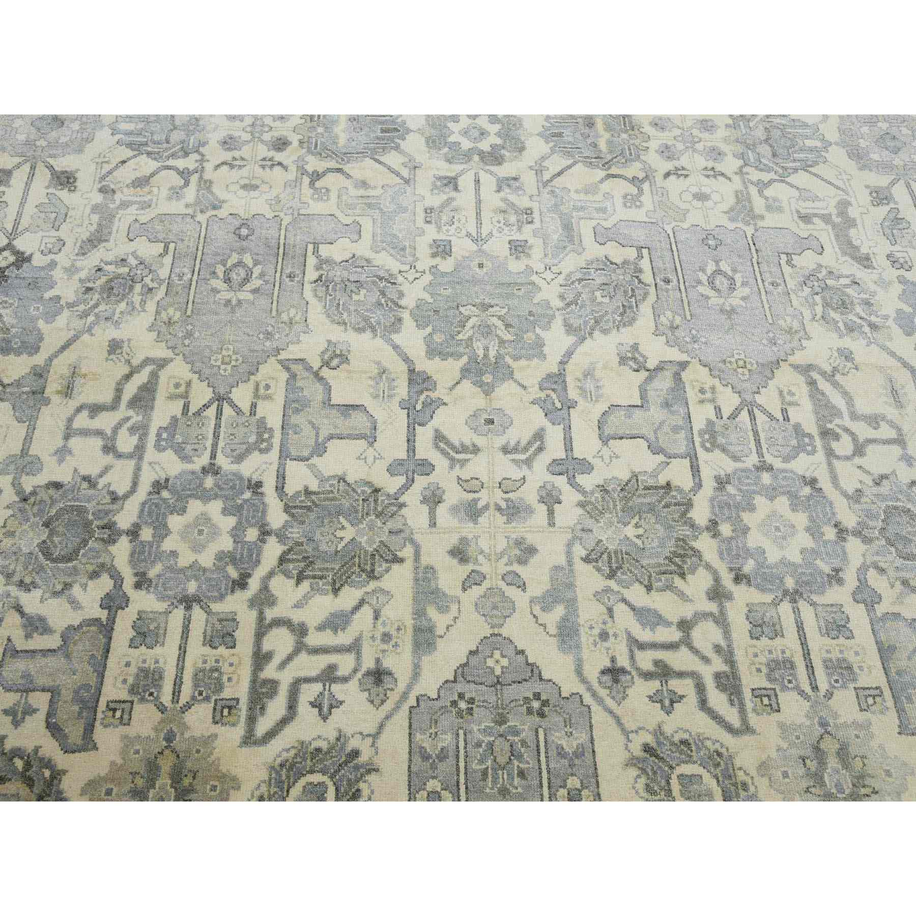 Oushak-And-Peshawar-Hand-Knotted-Rug-375960