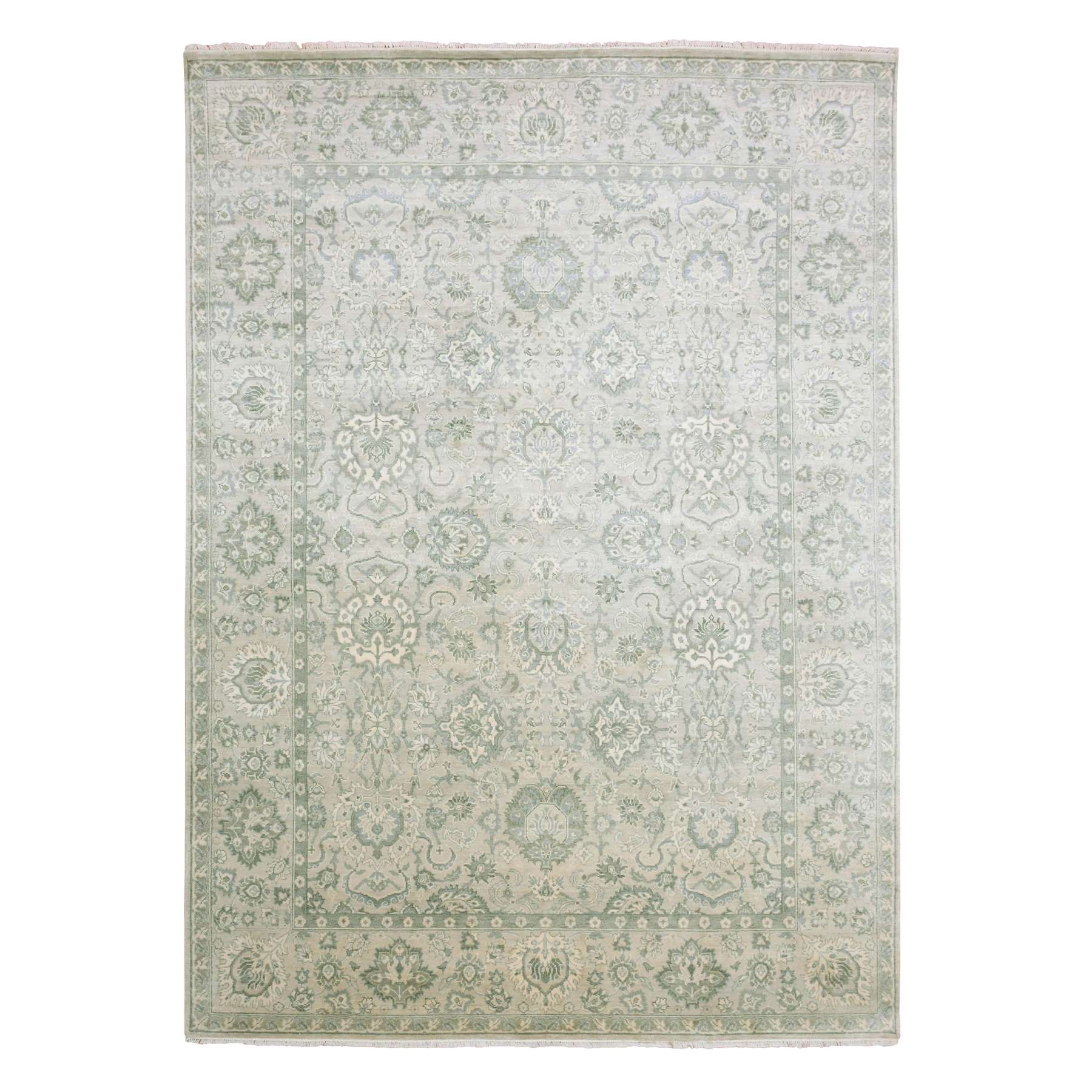 Oushak-And-Peshawar-Hand-Knotted-Rug-375965