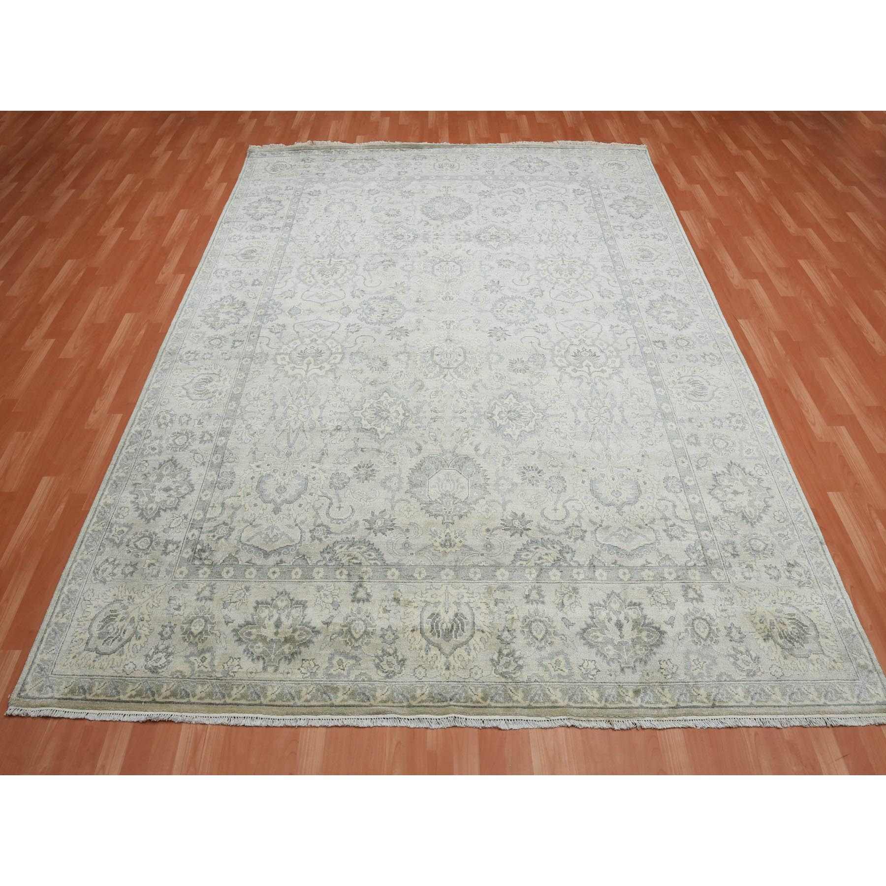 Oushak-And-Peshawar-Hand-Knotted-Rug-375965
