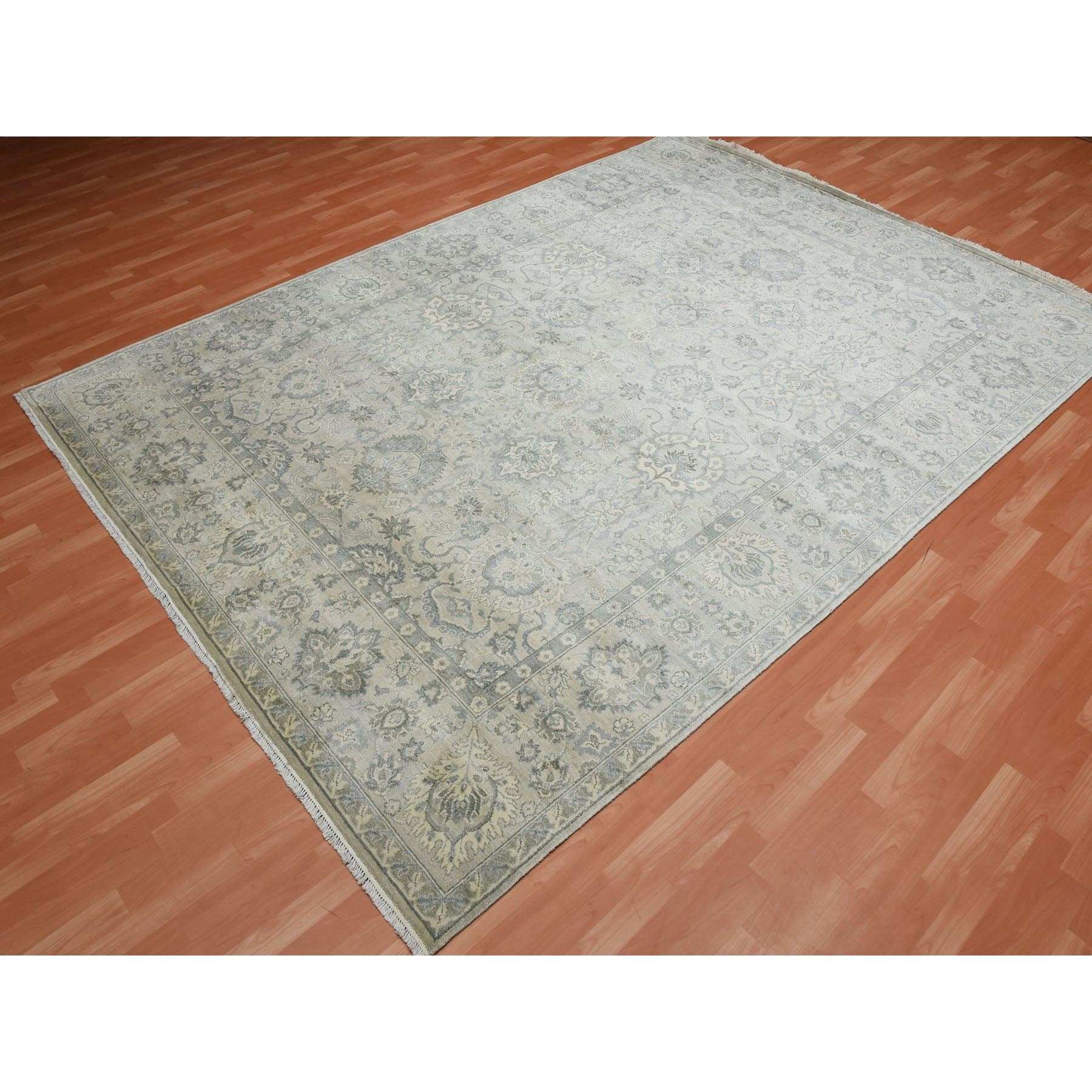 Oushak-And-Peshawar-Hand-Knotted-Rug-375965