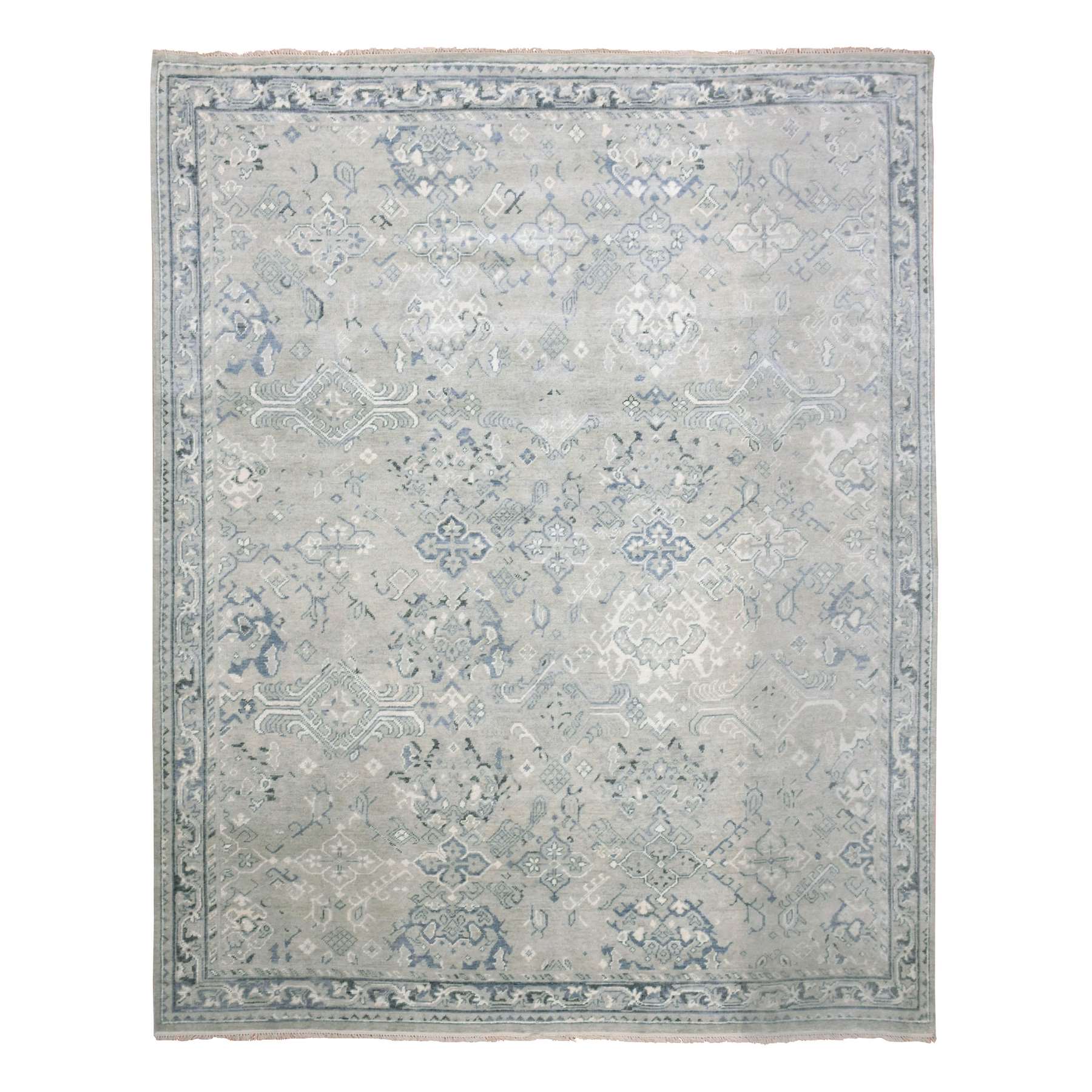 Oushak-And-Peshawar-Hand-Knotted-Rug-376030