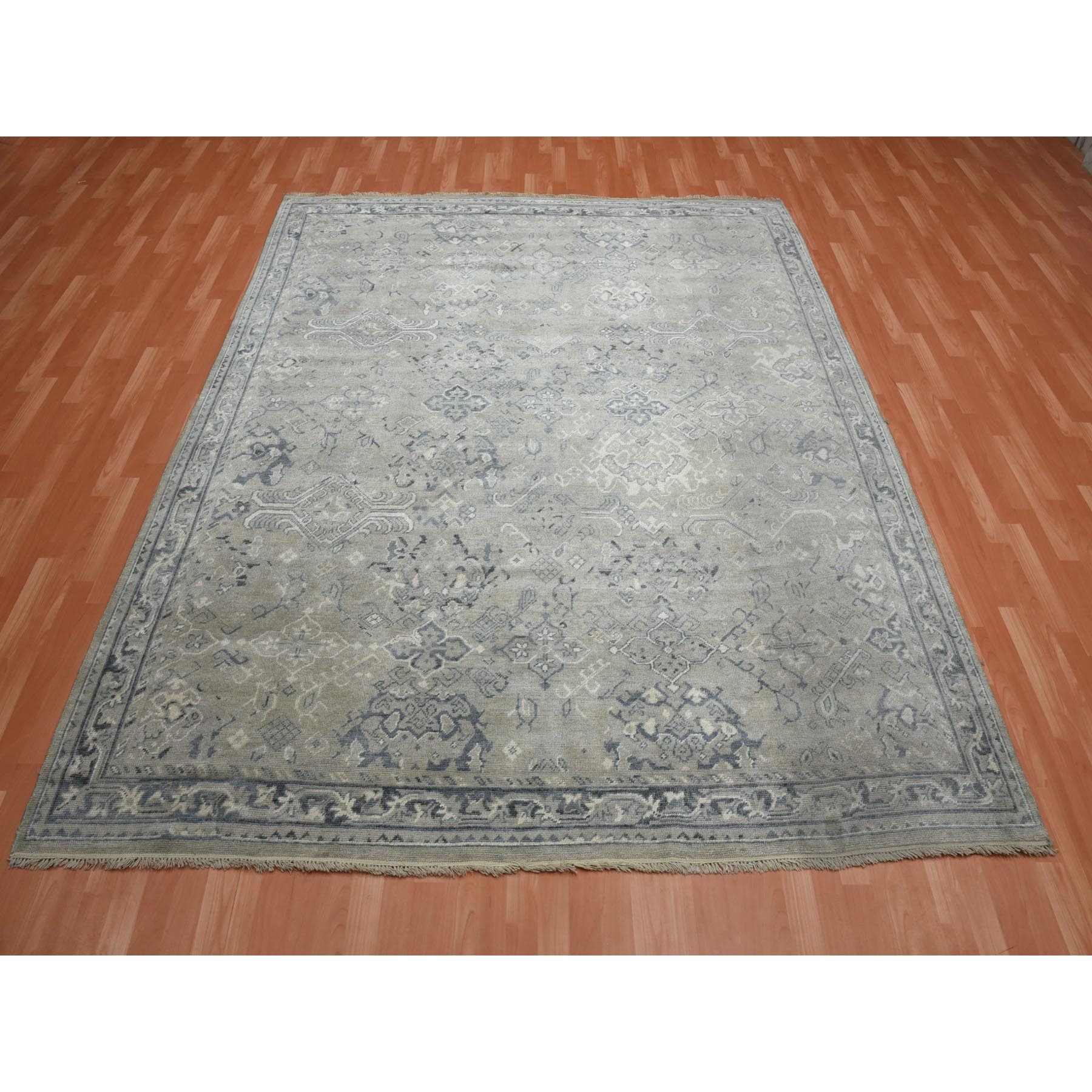 Oushak-And-Peshawar-Hand-Knotted-Rug-376030