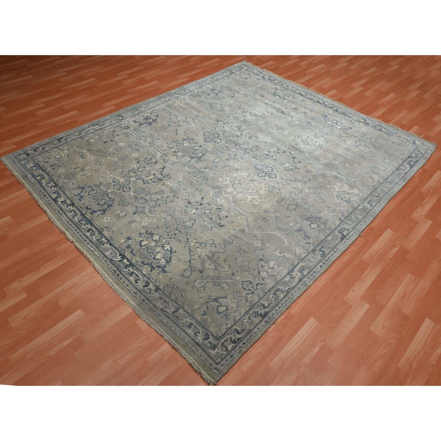 Oushak-And-Peshawar-Hand-Knotted-Rug-376030