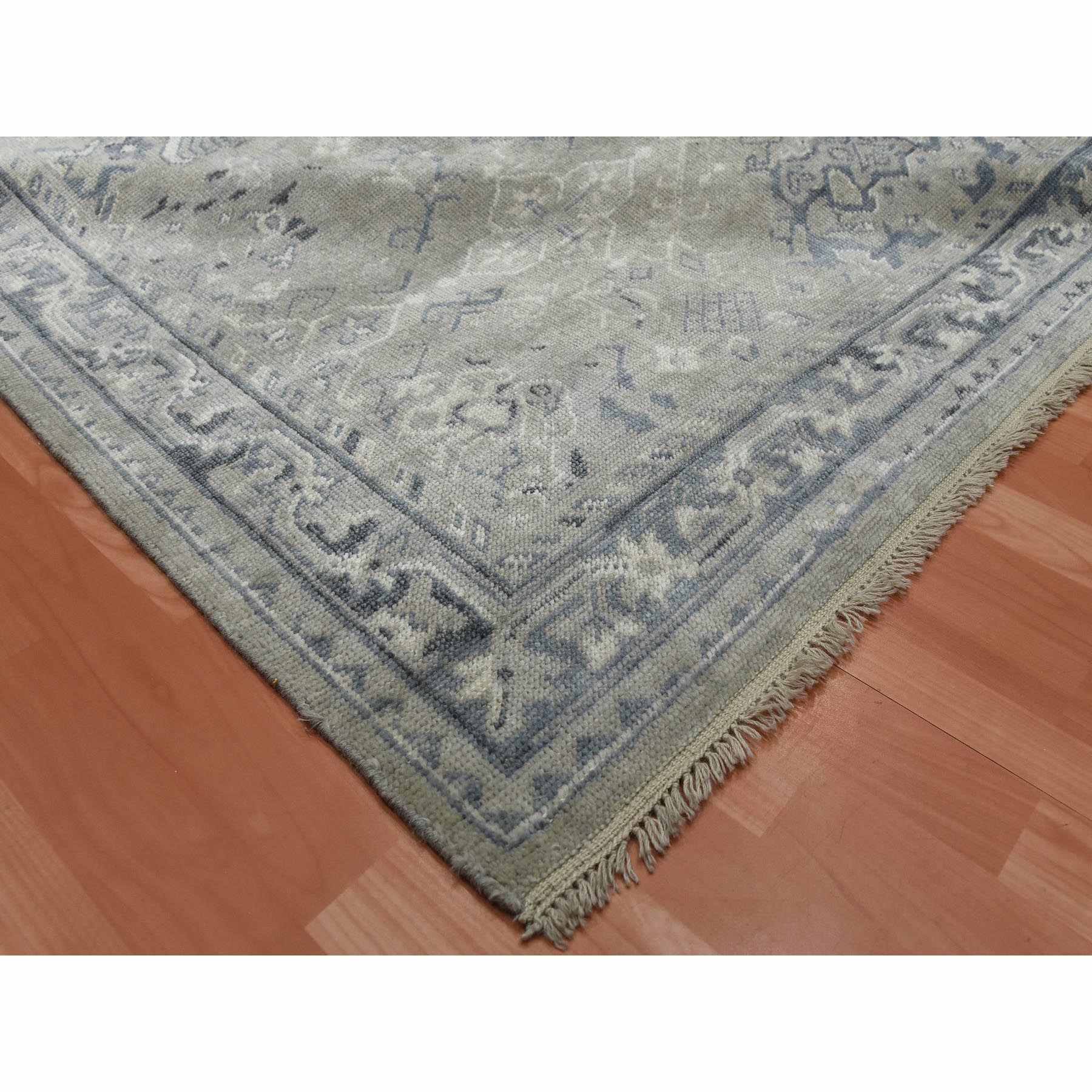 Oushak-And-Peshawar-Hand-Knotted-Rug-376030