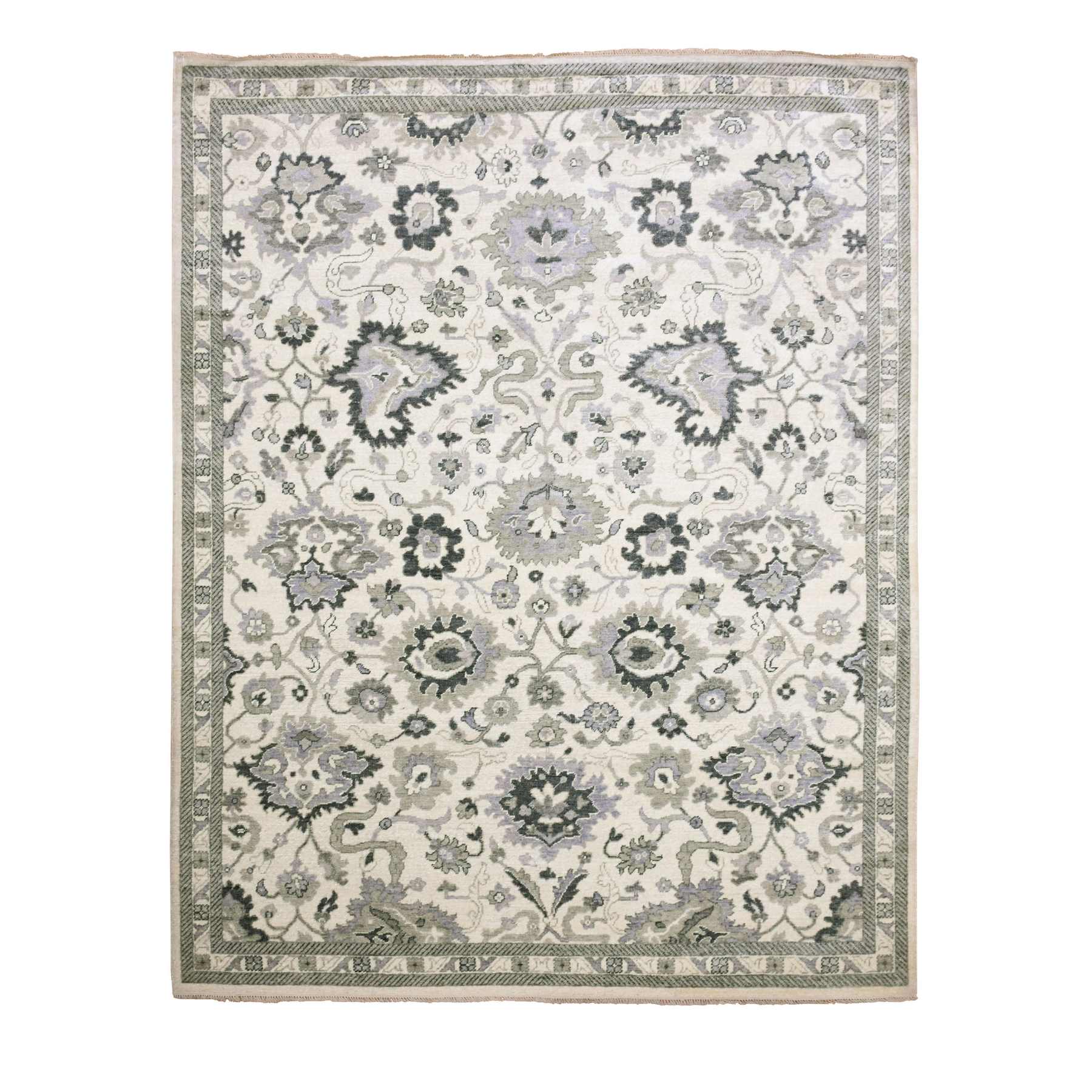 Oushak-And-Peshawar-Hand-Knotted-Rug-376035