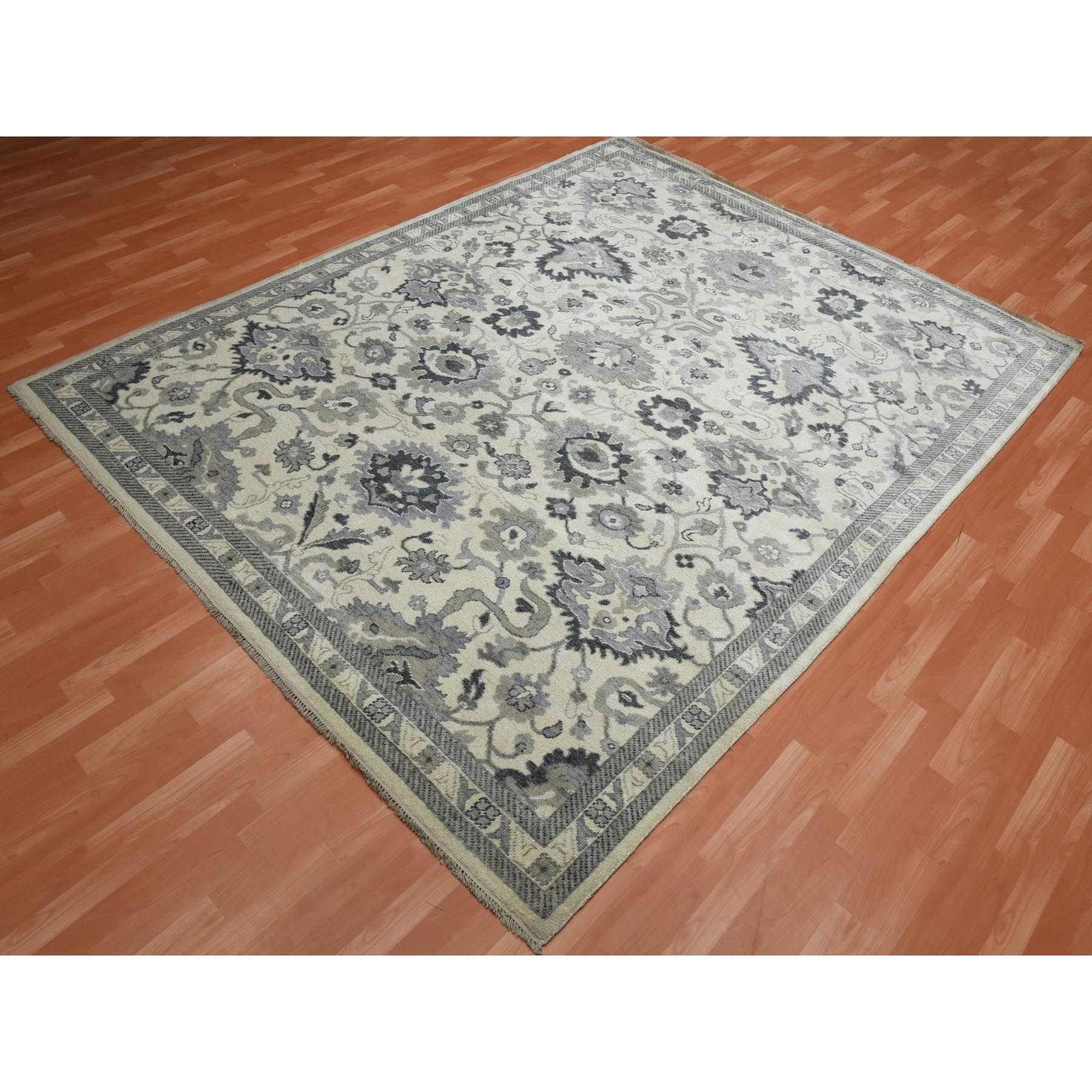Oushak-And-Peshawar-Hand-Knotted-Rug-376035