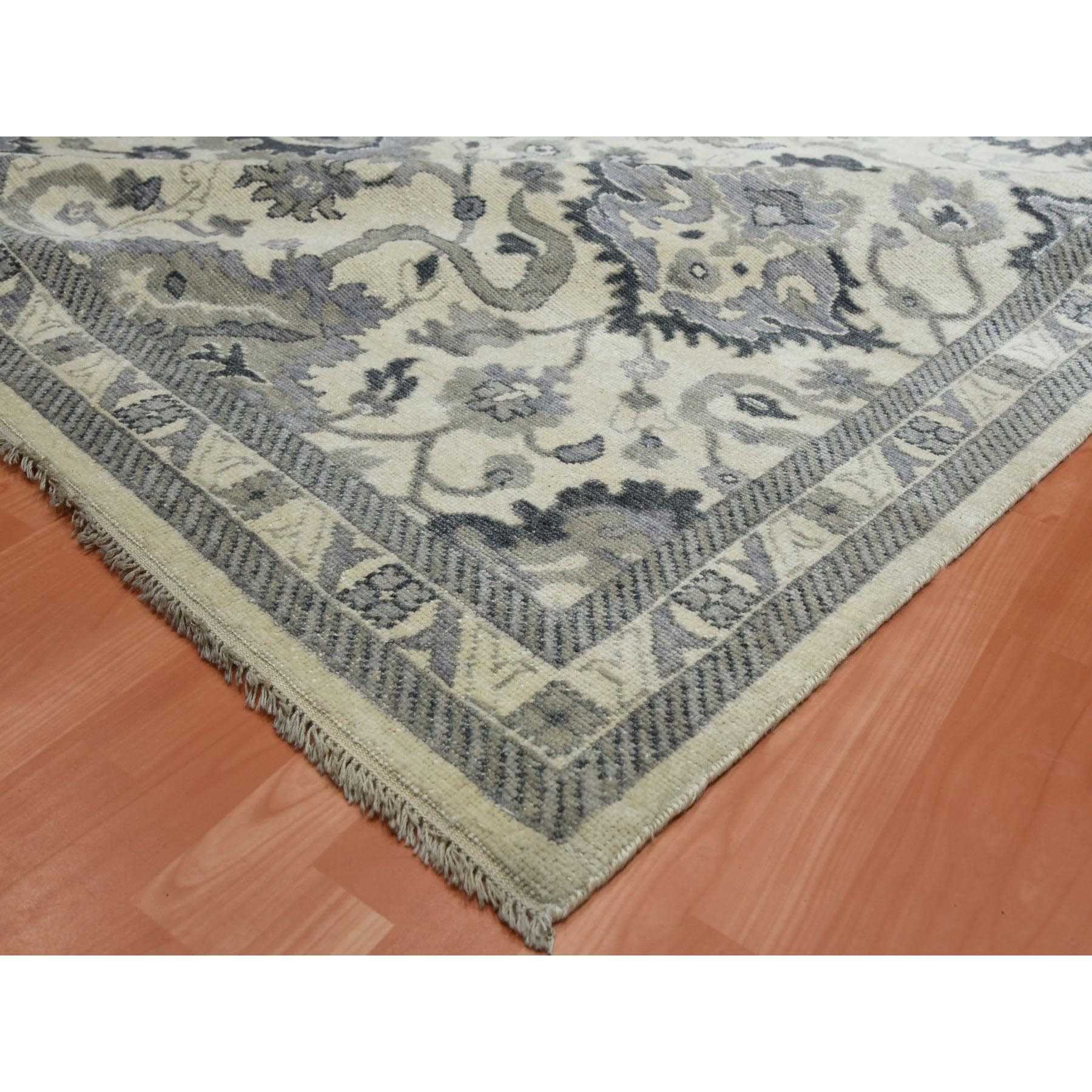 Oushak-And-Peshawar-Hand-Knotted-Rug-376035