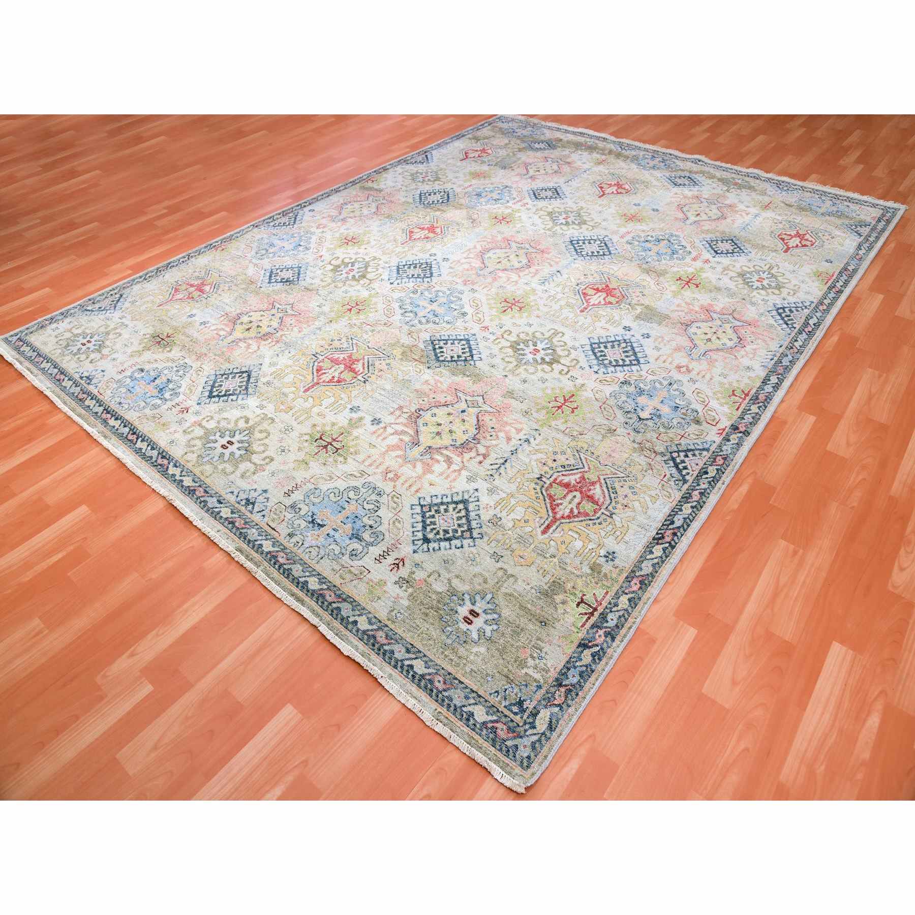 Oushak-And-Peshawar-Hand-Knotted-Rug-376610