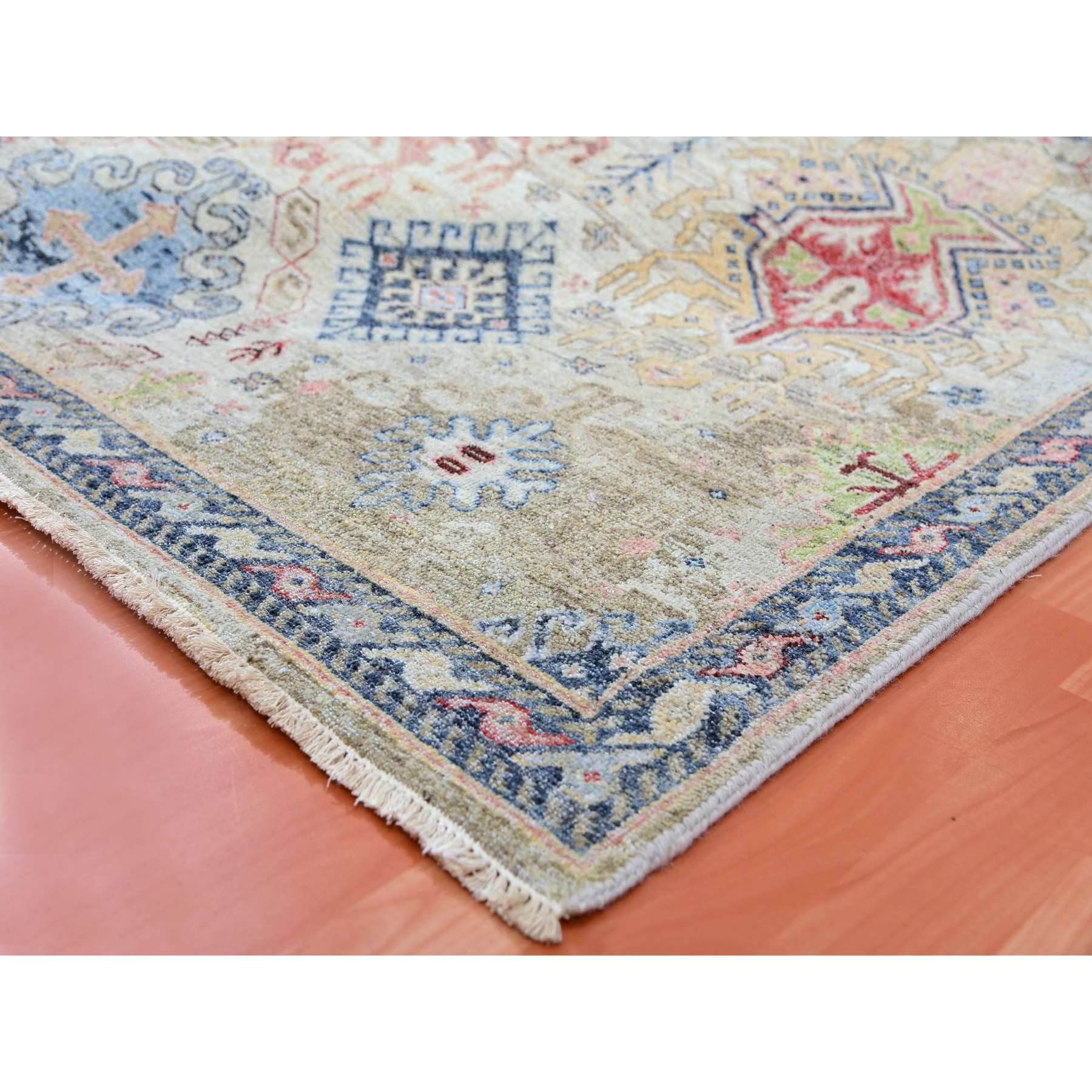 Oushak-And-Peshawar-Hand-Knotted-Rug-376610