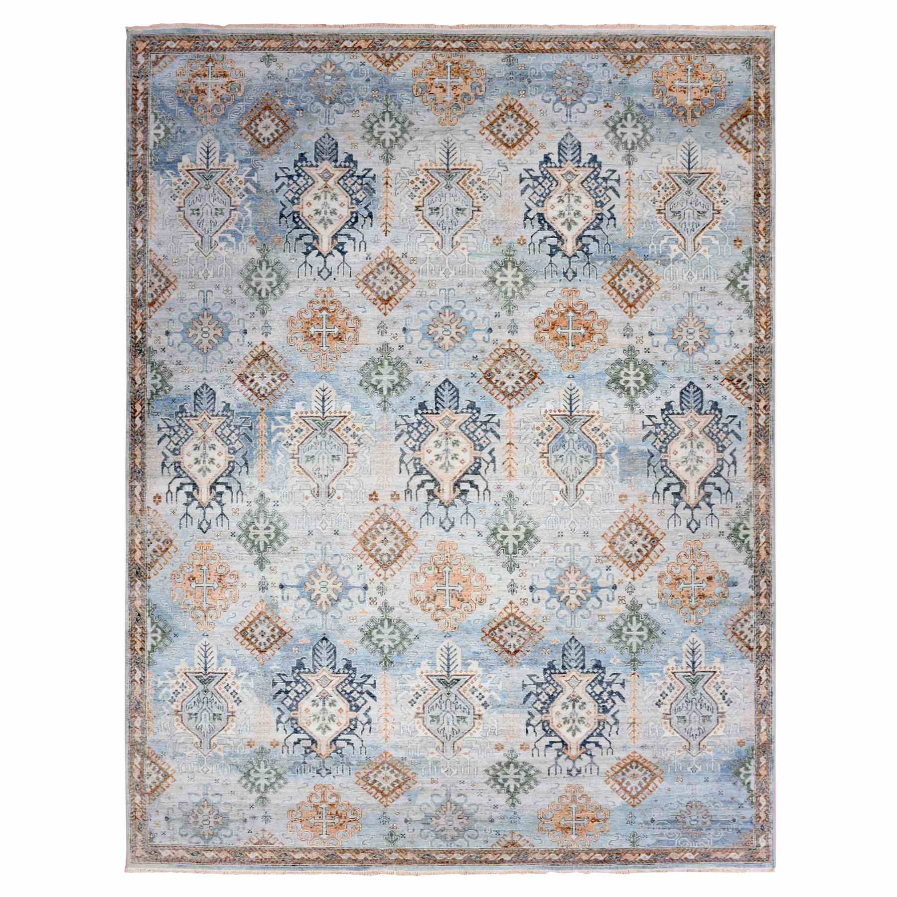 Oushak-And-Peshawar-Hand-Knotted-Rug-376615