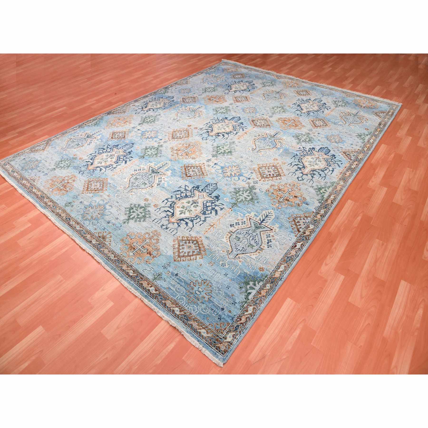 Oushak-And-Peshawar-Hand-Knotted-Rug-376615