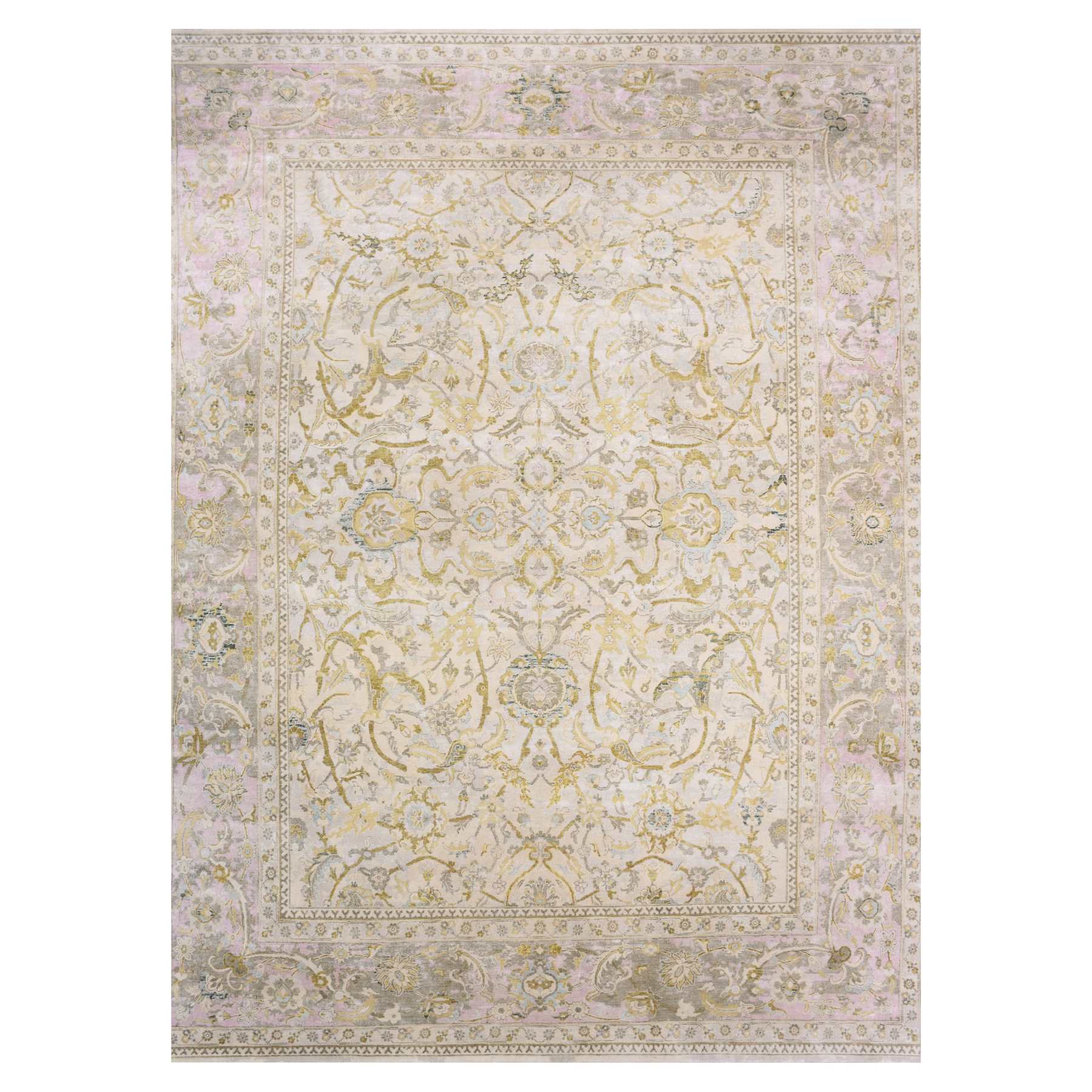 Oushak-And-Peshawar-Hand-Knotted-Rug-377150