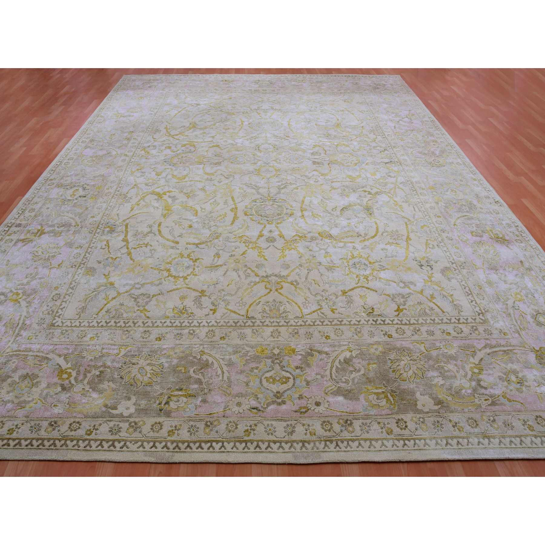 Oushak-And-Peshawar-Hand-Knotted-Rug-377150