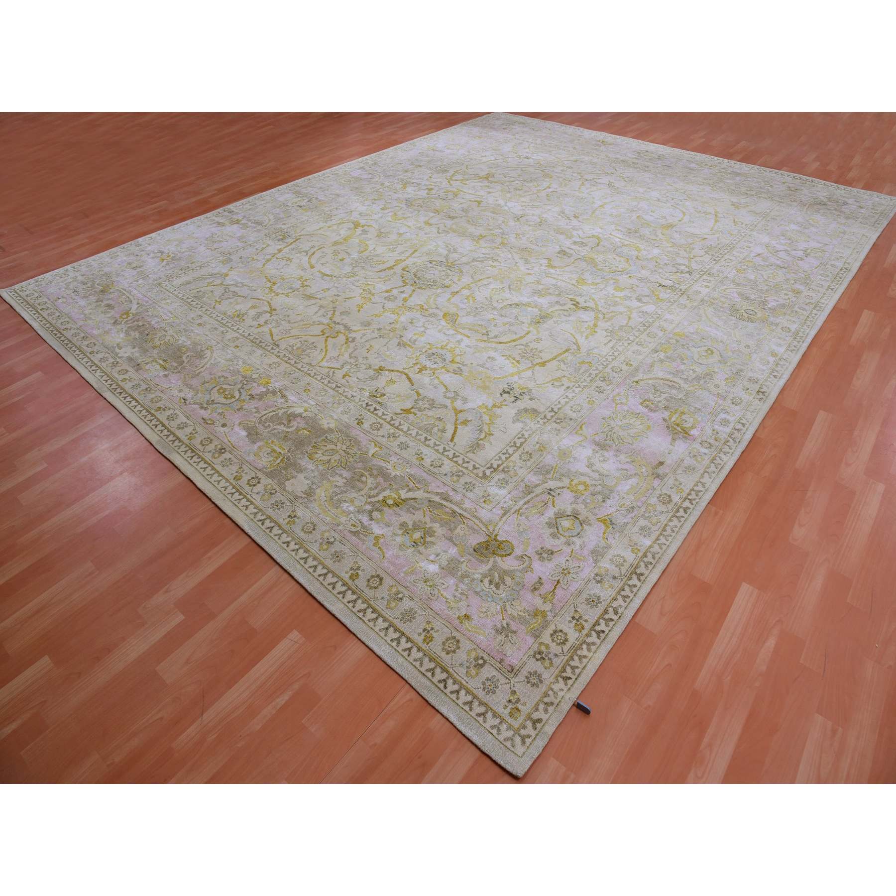 Oushak-And-Peshawar-Hand-Knotted-Rug-377150