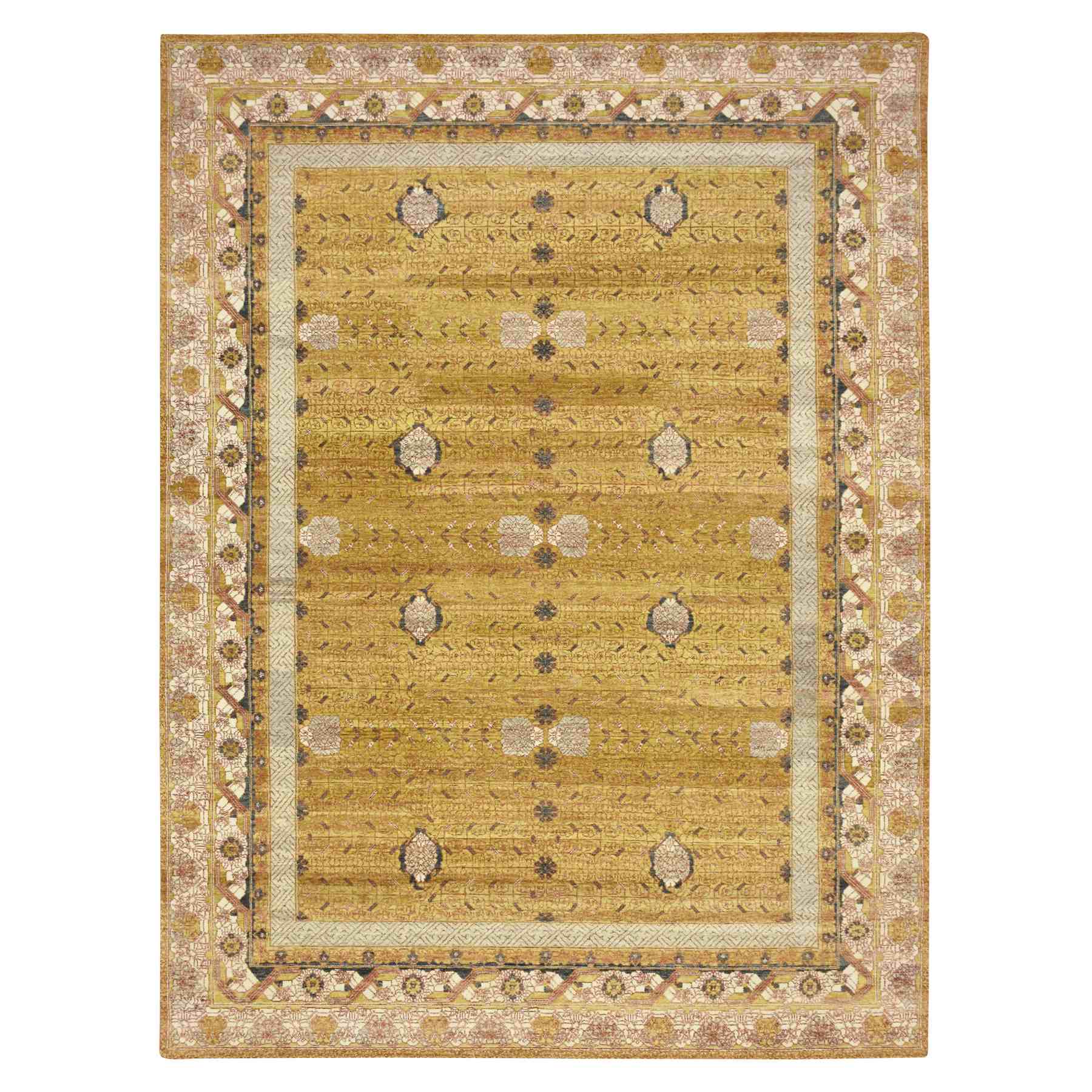 Oushak-And-Peshawar-Hand-Knotted-Rug-377450