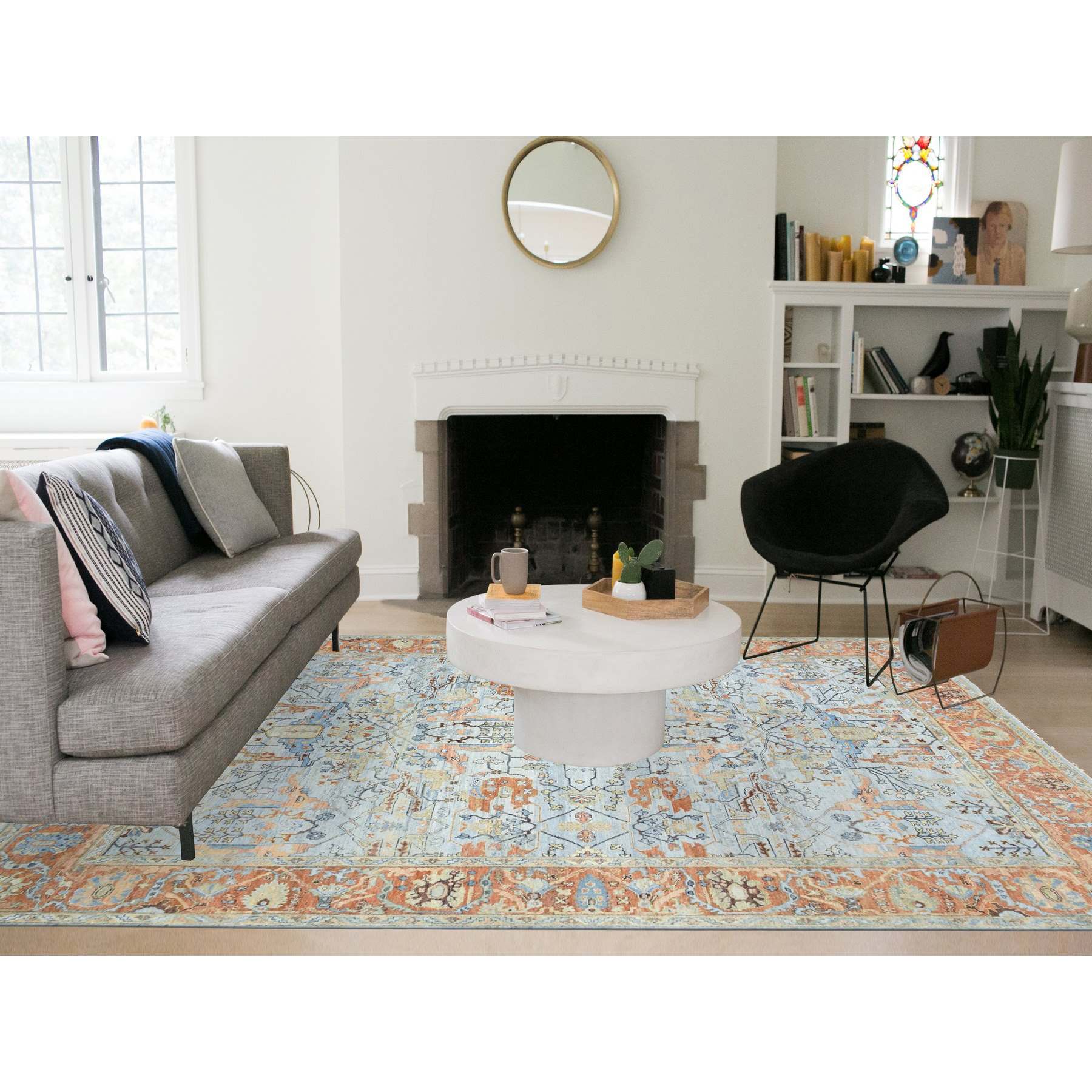 Overdyed-Vintage-Hand-Knotted-Rug-377345