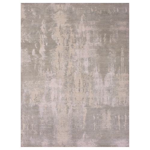 Storm Cloud With Ellie Gray, Modern Wool and Silk Abstract Design, Soft Colors, Hand Knotted, Oriental Rug