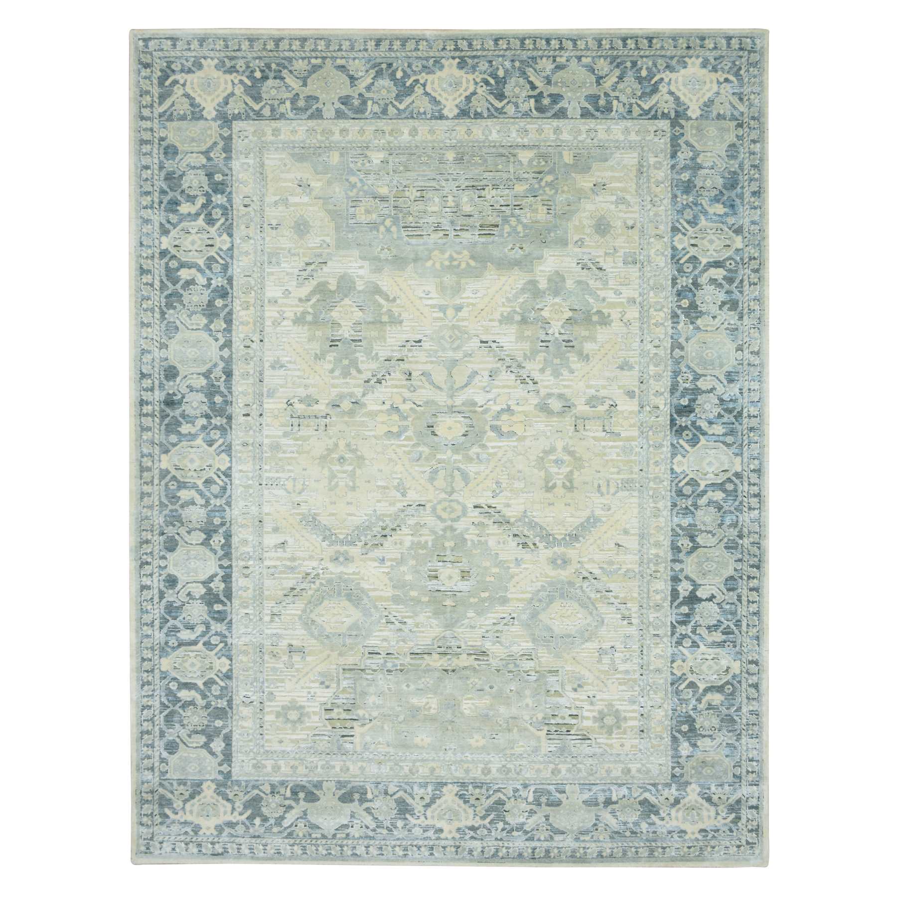 Oushak-And-Peshawar-Hand-Knotted-Rug-377610