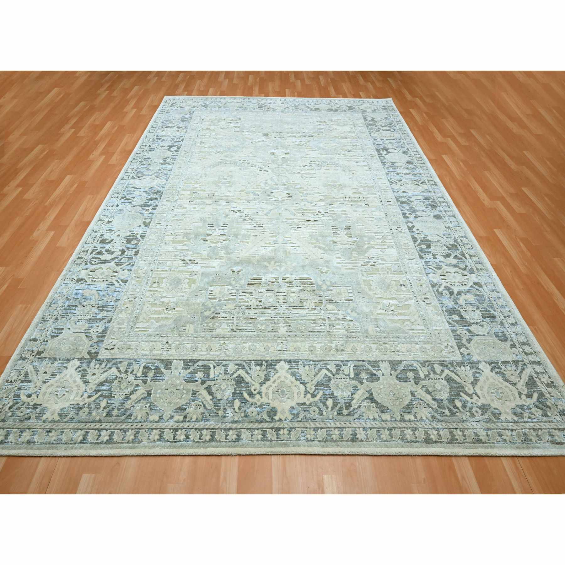 Oushak-And-Peshawar-Hand-Knotted-Rug-377610