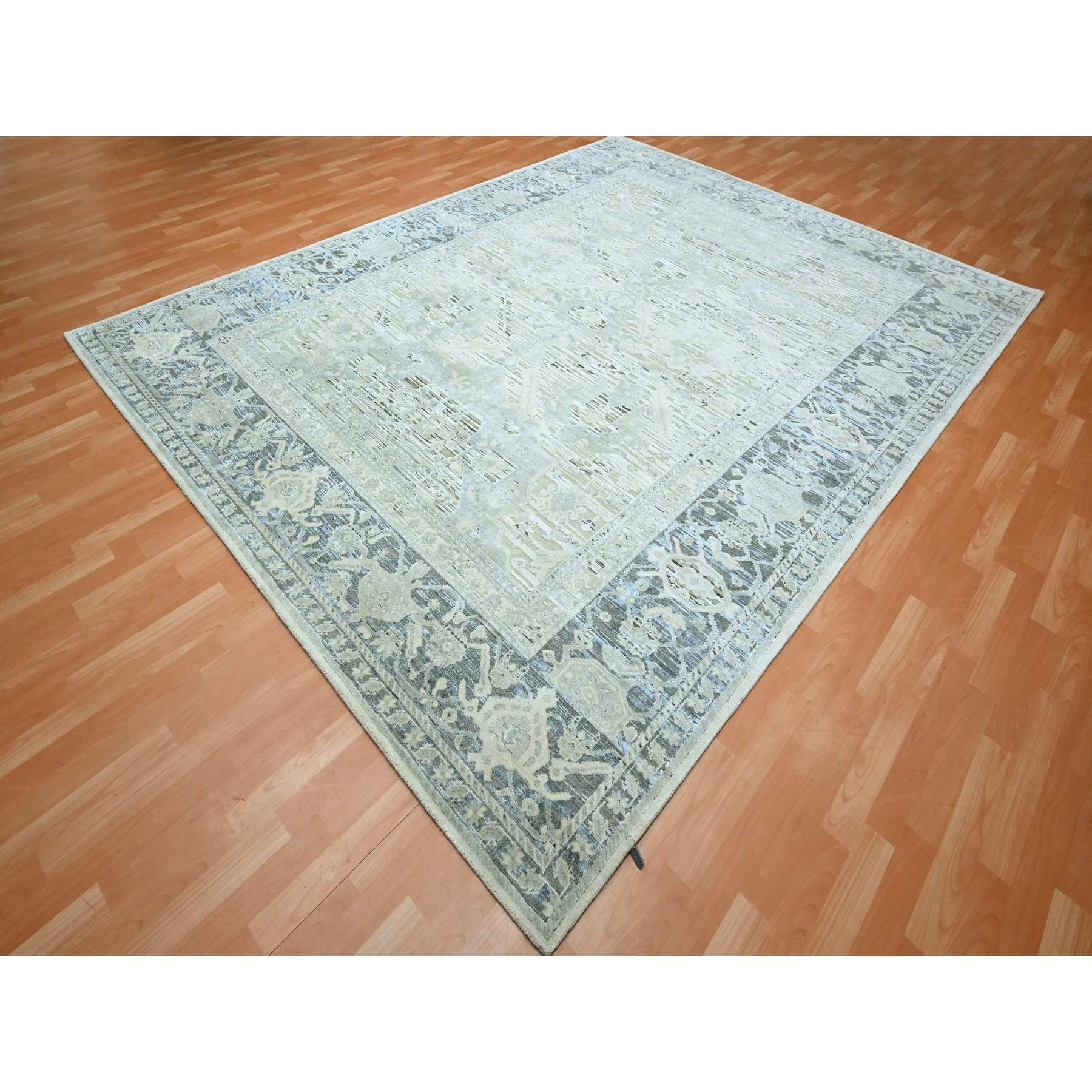 Oushak-And-Peshawar-Hand-Knotted-Rug-377610