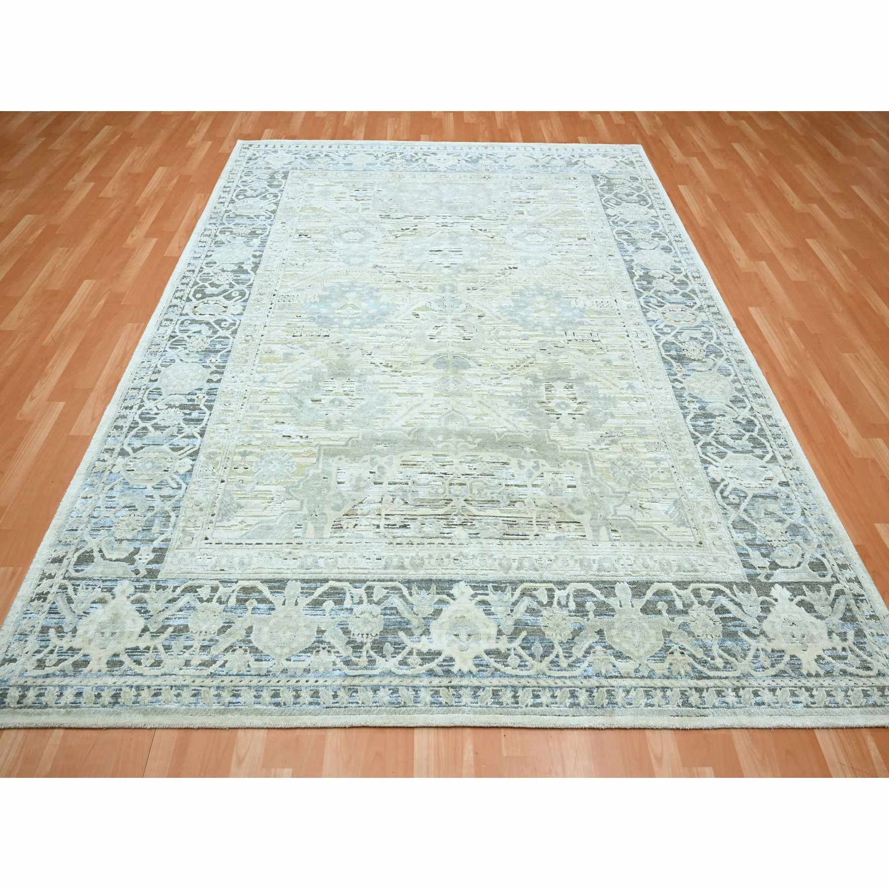 Oushak-And-Peshawar-Hand-Knotted-Rug-377615