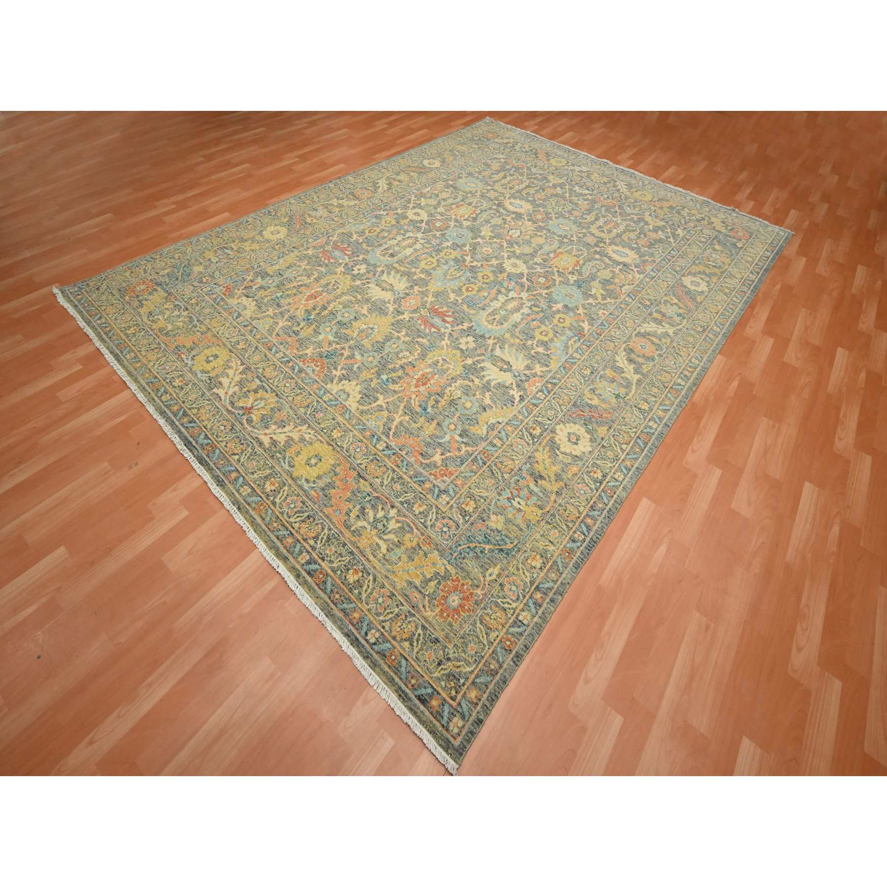 Oushak-And-Peshawar-Hand-Knotted-Rug-378180