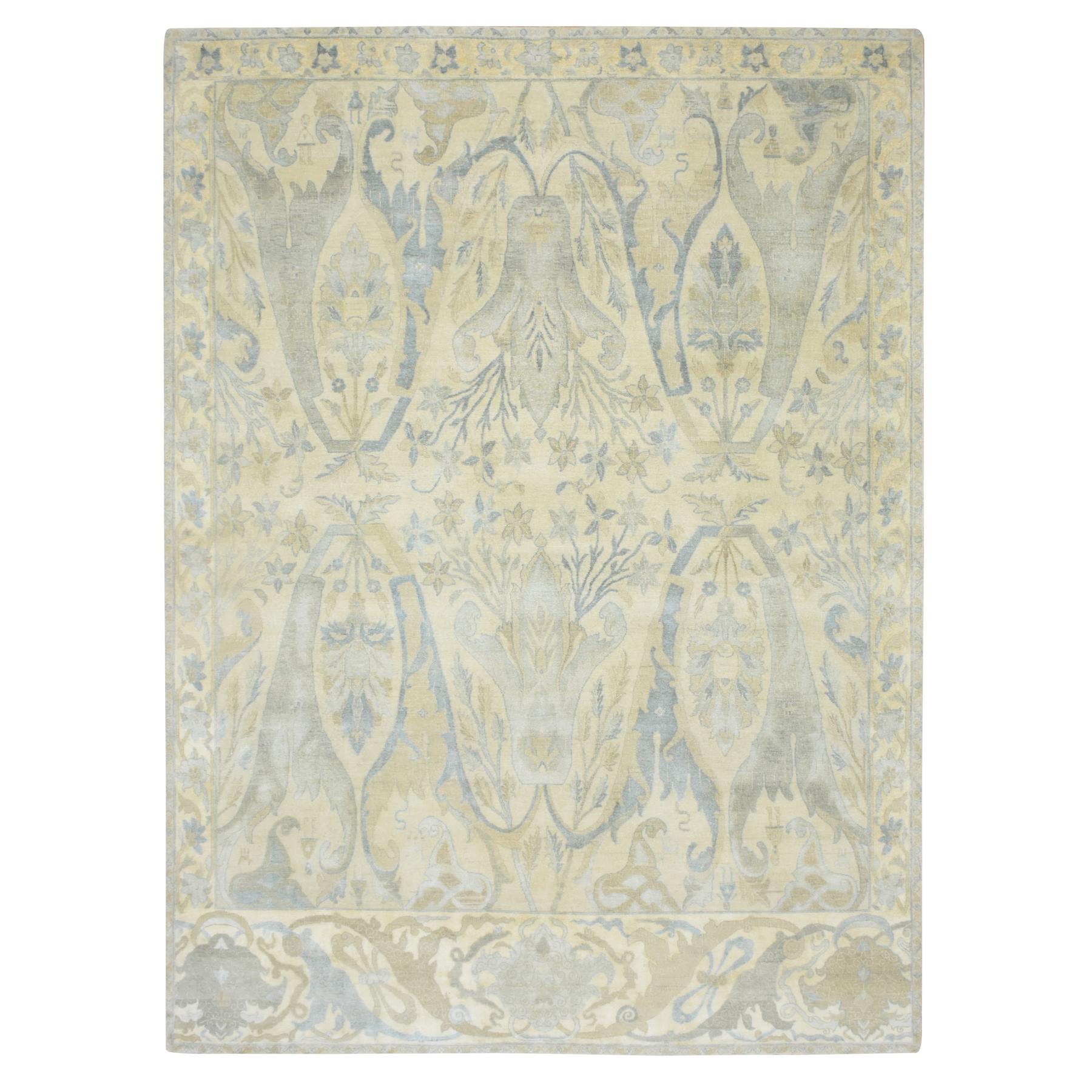 Oushak-And-Peshawar-Hand-Knotted-Rug-378185