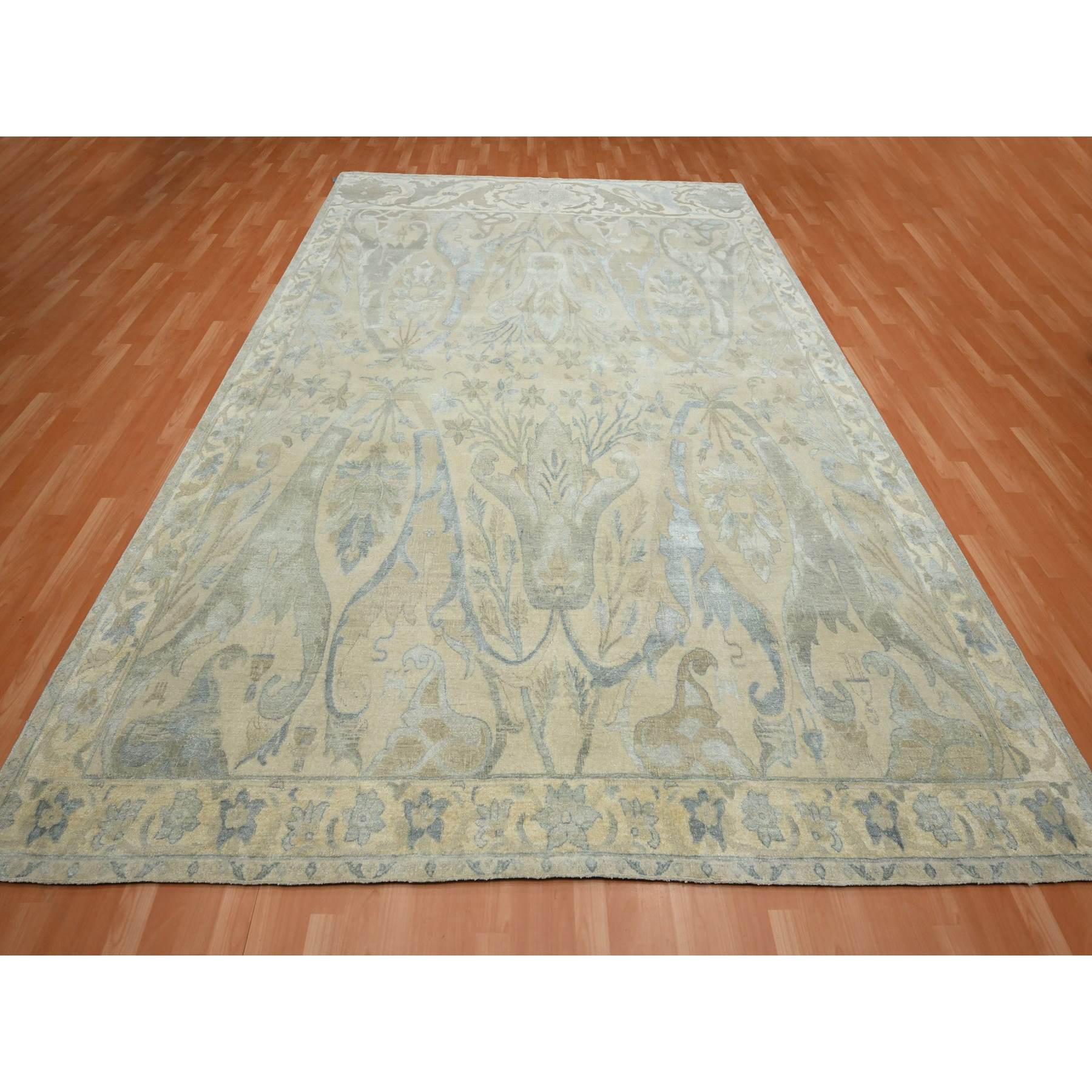 Oushak-And-Peshawar-Hand-Knotted-Rug-378185