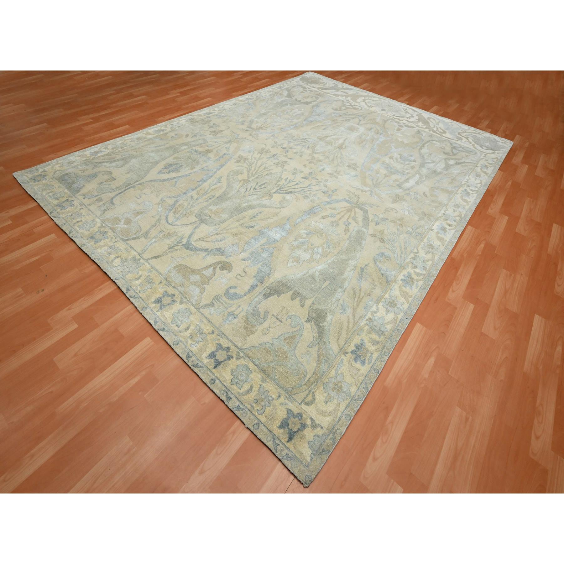 Oushak-And-Peshawar-Hand-Knotted-Rug-378185