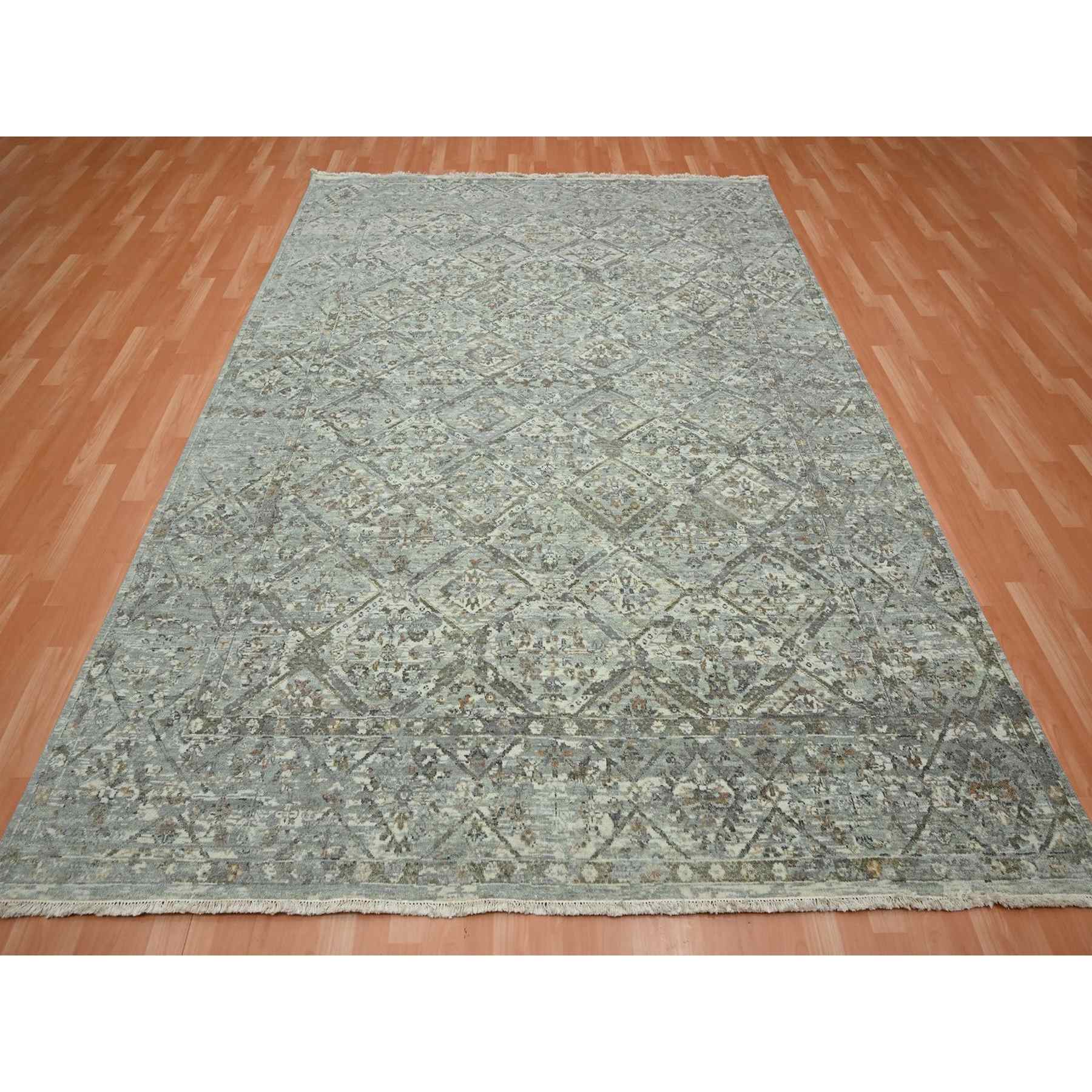 Oushak-And-Peshawar-Hand-Knotted-Rug-378675