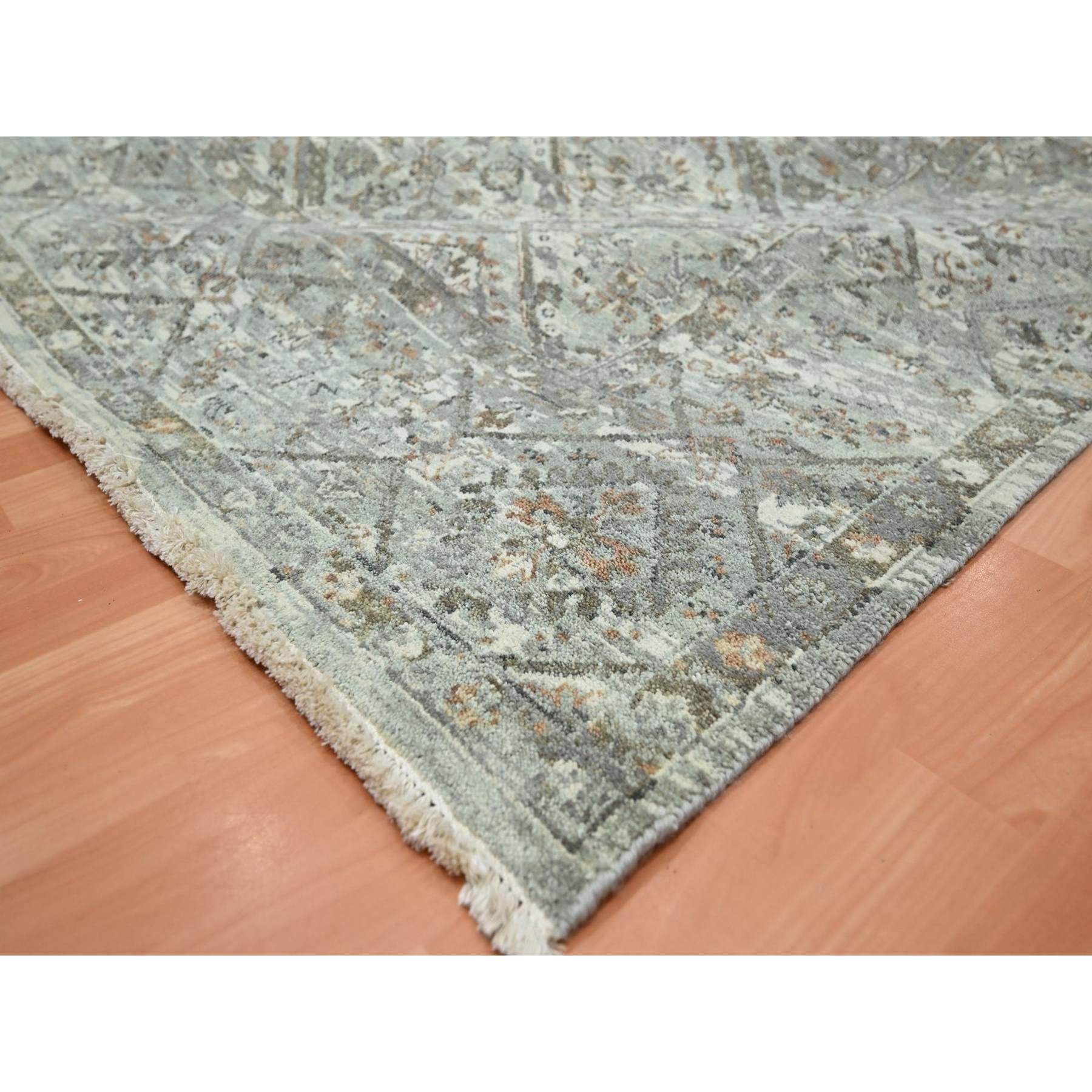 Oushak-And-Peshawar-Hand-Knotted-Rug-378675