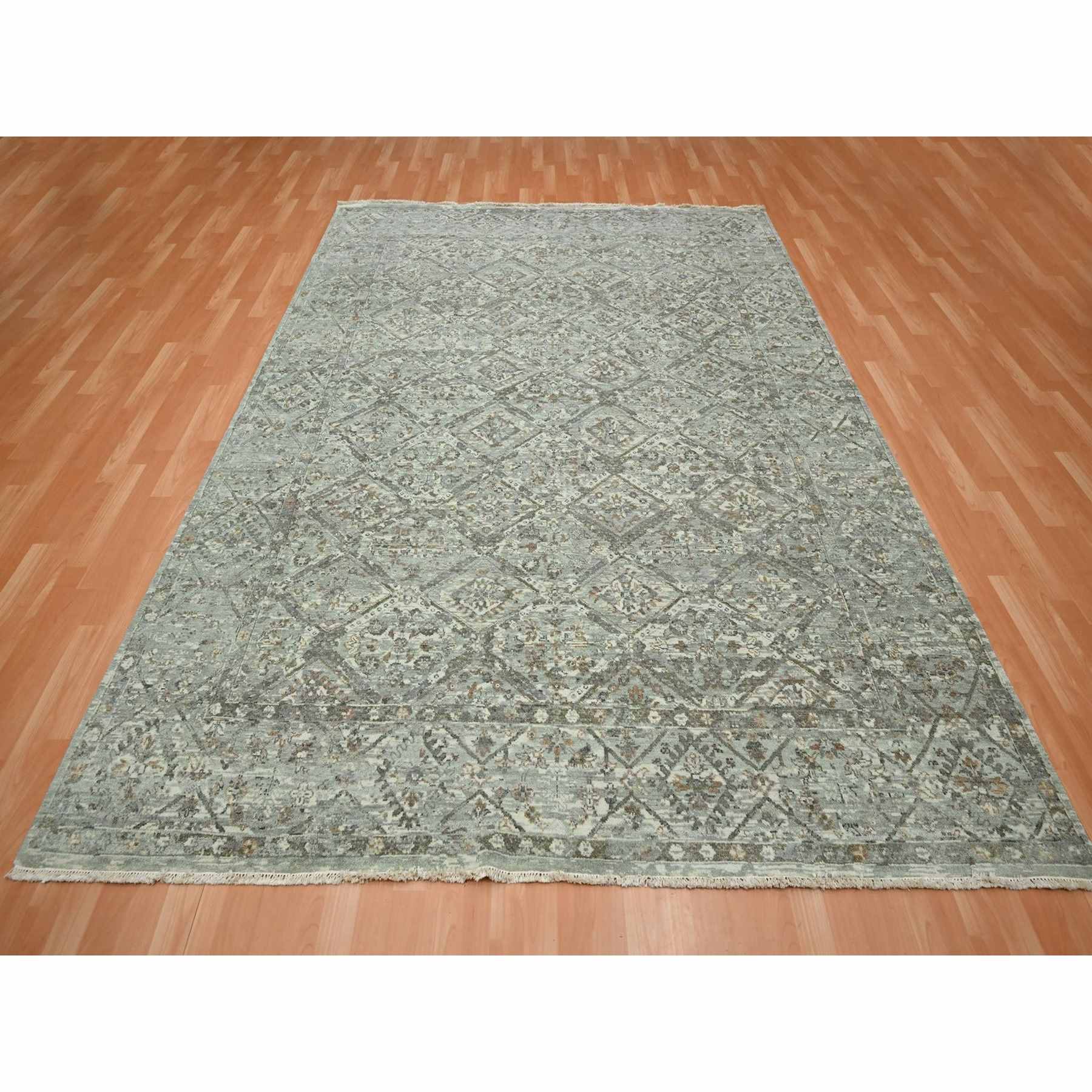 Oushak-And-Peshawar-Hand-Knotted-Rug-378680