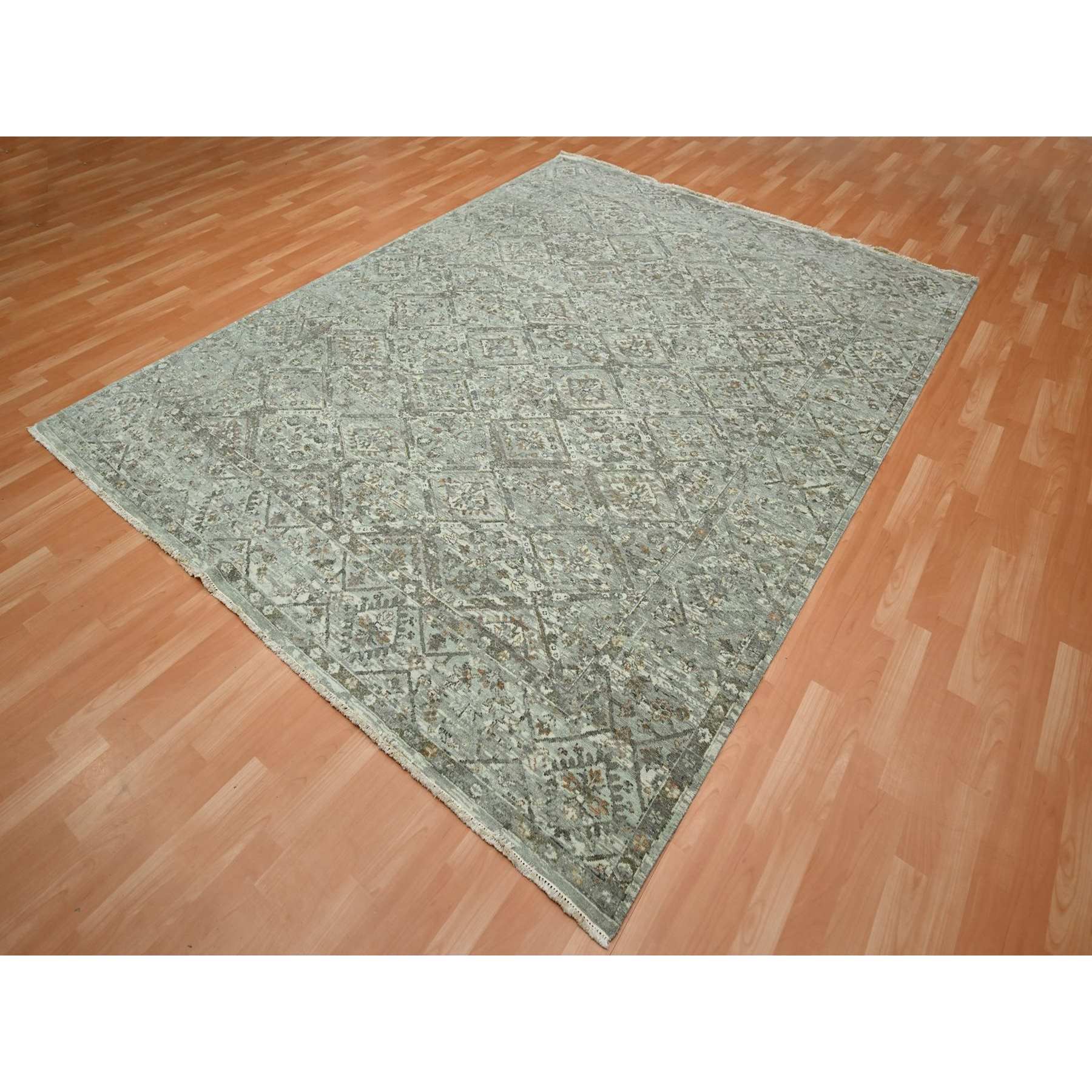 Oushak-And-Peshawar-Hand-Knotted-Rug-378680