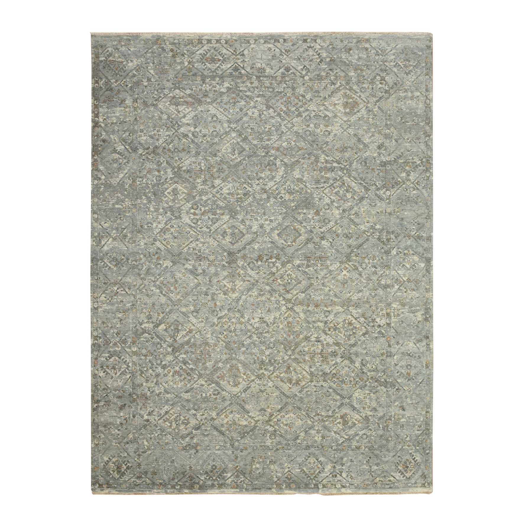 Oushak-And-Peshawar-Hand-Knotted-Rug-378685
