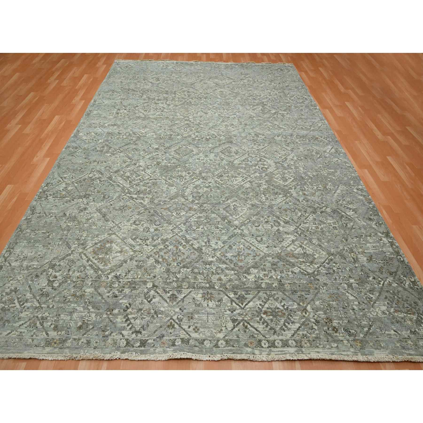 Oushak-And-Peshawar-Hand-Knotted-Rug-378685
